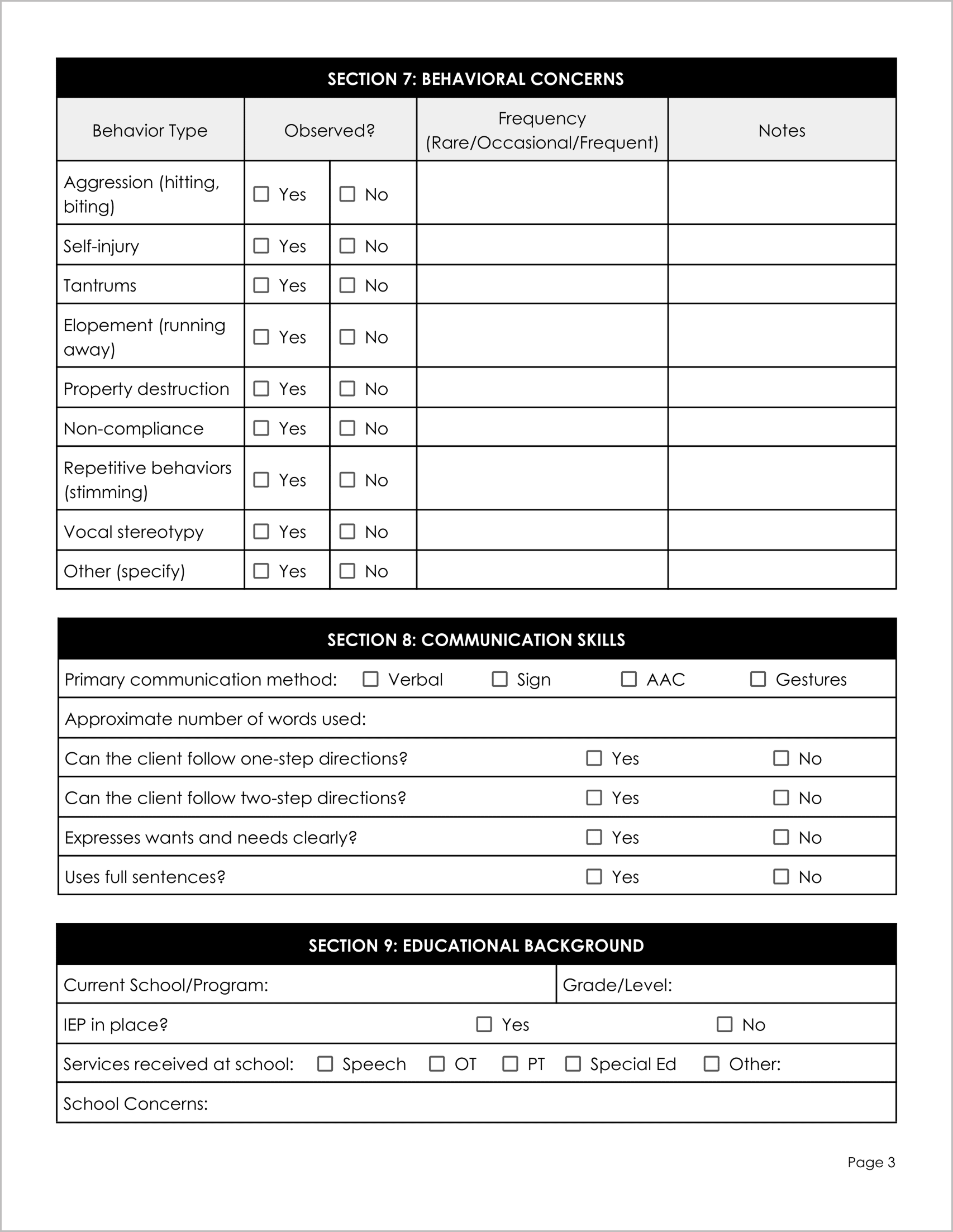 11 Must have Free ABA Intake Forms 11 Must have Free ABA Intake Forms