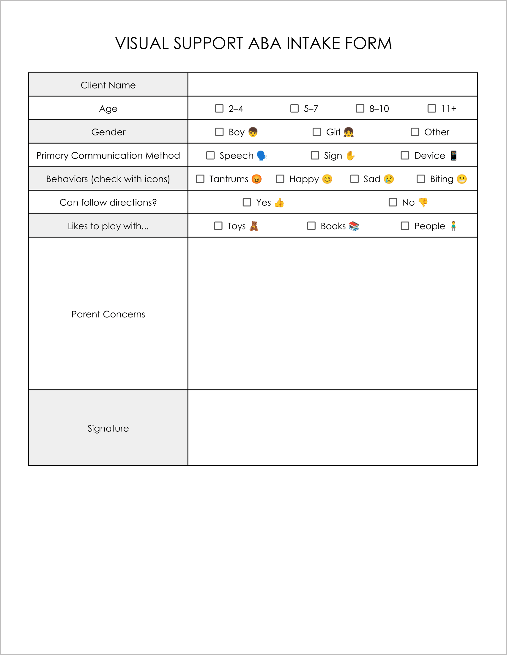11 Must have Free ABA Intake Forms 11 Must have Free ABA Intake Forms