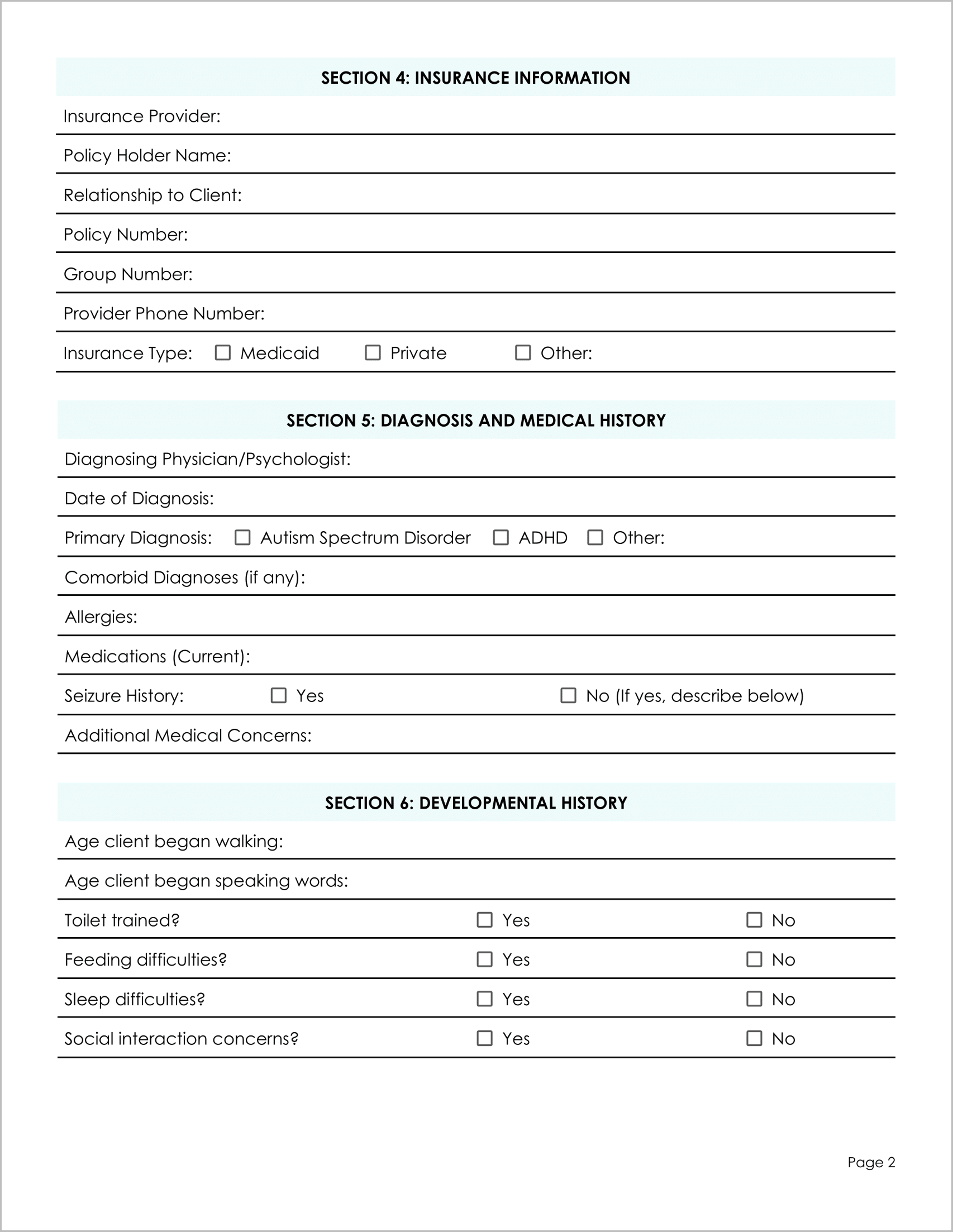 11 Must have Free ABA Intake Forms 11 Must have Free ABA Intake Forms