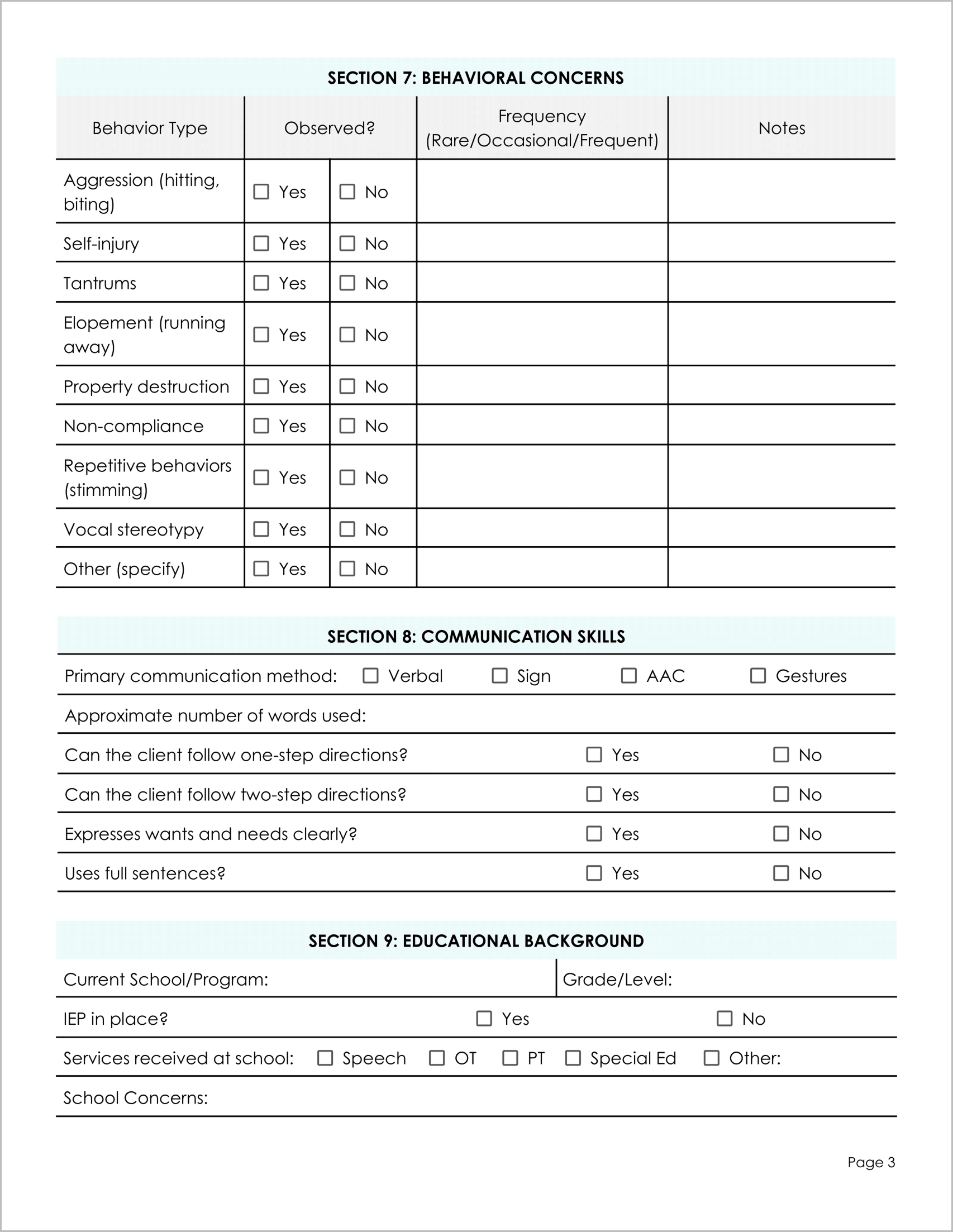11 Must have Free ABA Intake Forms 11 Must have Free ABA Intake Forms