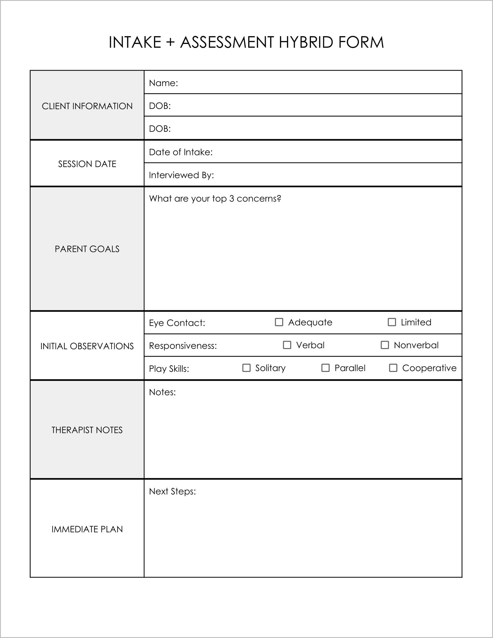 11 Must have Free ABA Intake Forms 11 Must have Free ABA Intake Forms