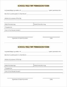 Free Permission Slip Templates & Field Trip Forms