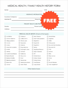 Health History Form Templates