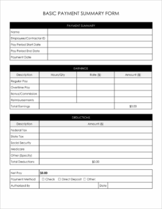 6 Must-Have Payment Summary Form Templates