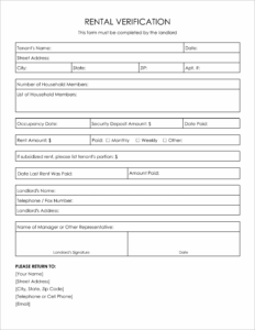 10 Free Must-Have Rental Verification Form Templates
