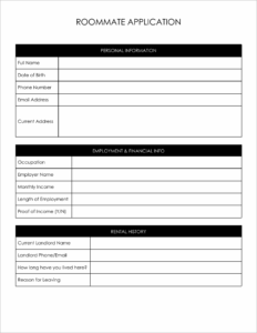 6 Must-Have Roommate Application Templates