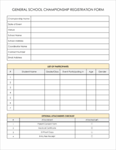 5 Must-Have Free School Championship Registration Forms