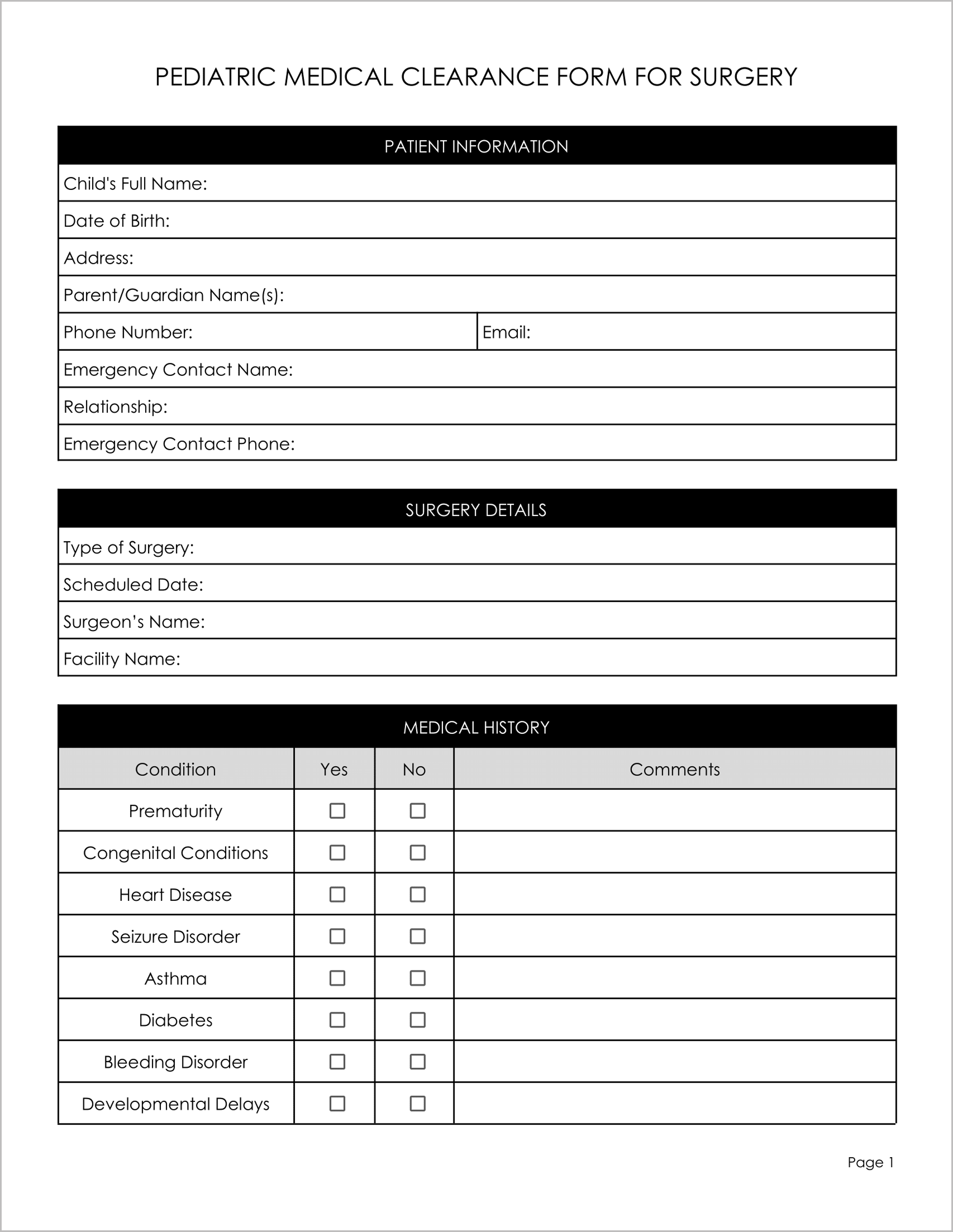 18 Must-Have Free Medical Clearance Forms for Surgery 18 Must-Have Free Medical Clearance Forms for Surgery