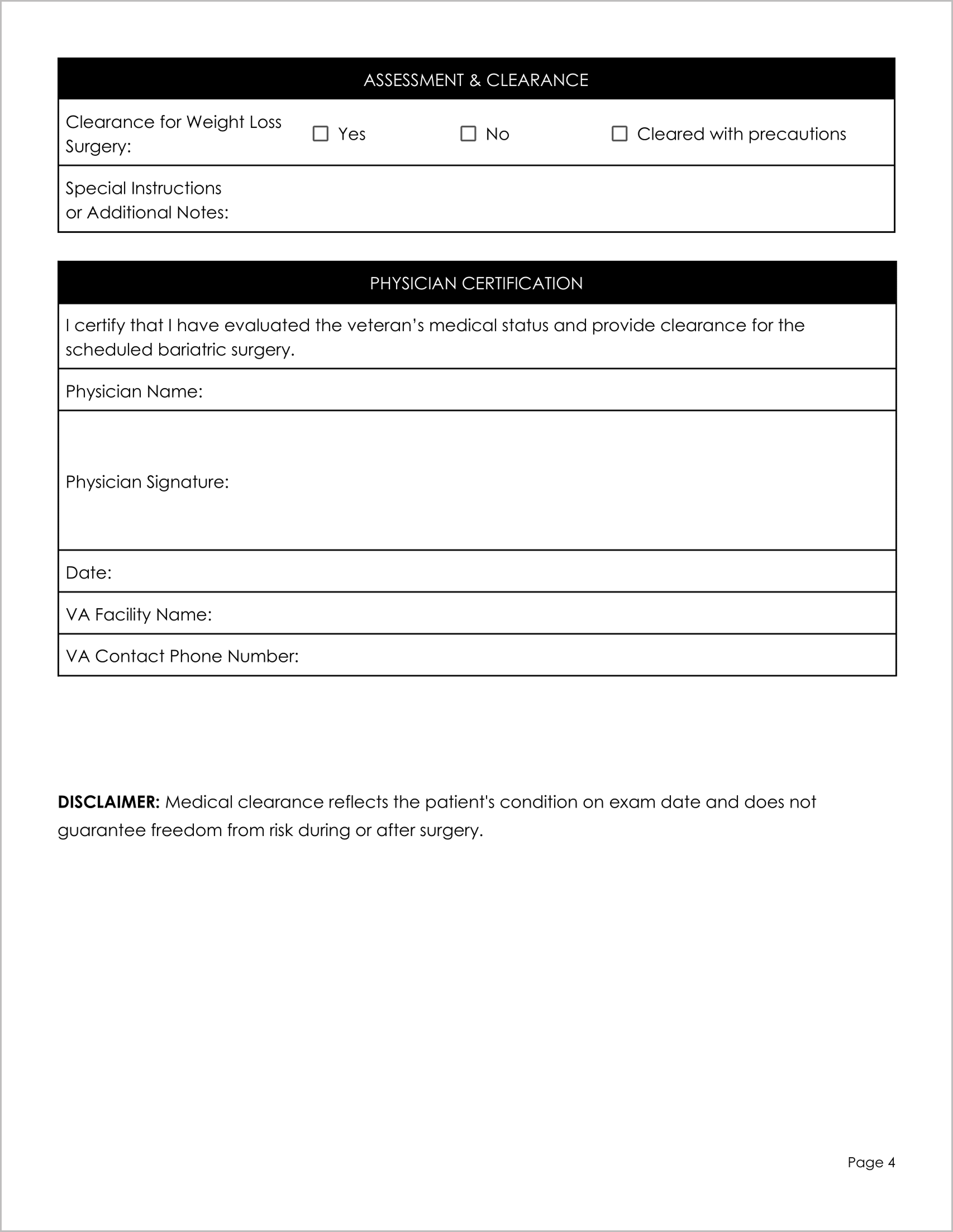18 Must-Have Free Medical Clearance Forms for Surgery 18 Must-Have Free Medical Clearance Forms for Surgery