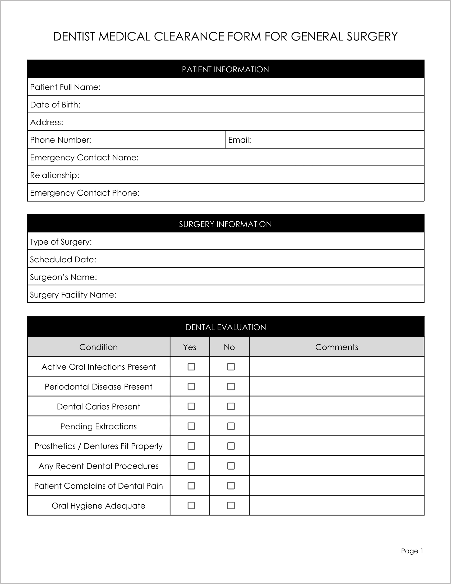 18 Must-Have Free Medical Clearance Forms for Surgery 18 Must-Have Free Medical Clearance Forms for Surgery