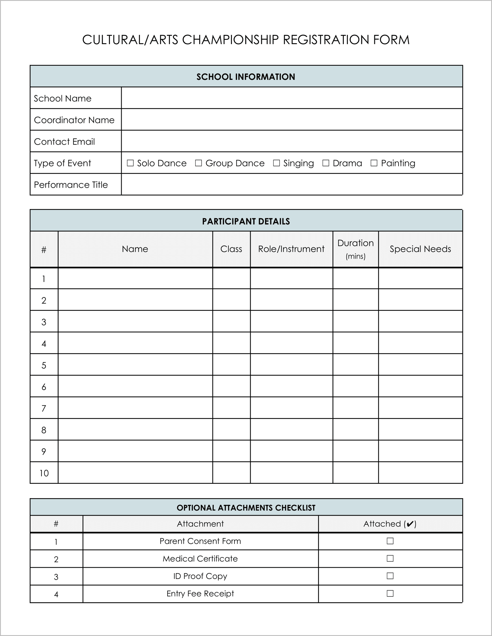 5 Must-Have Free School Championship Registration Forms
