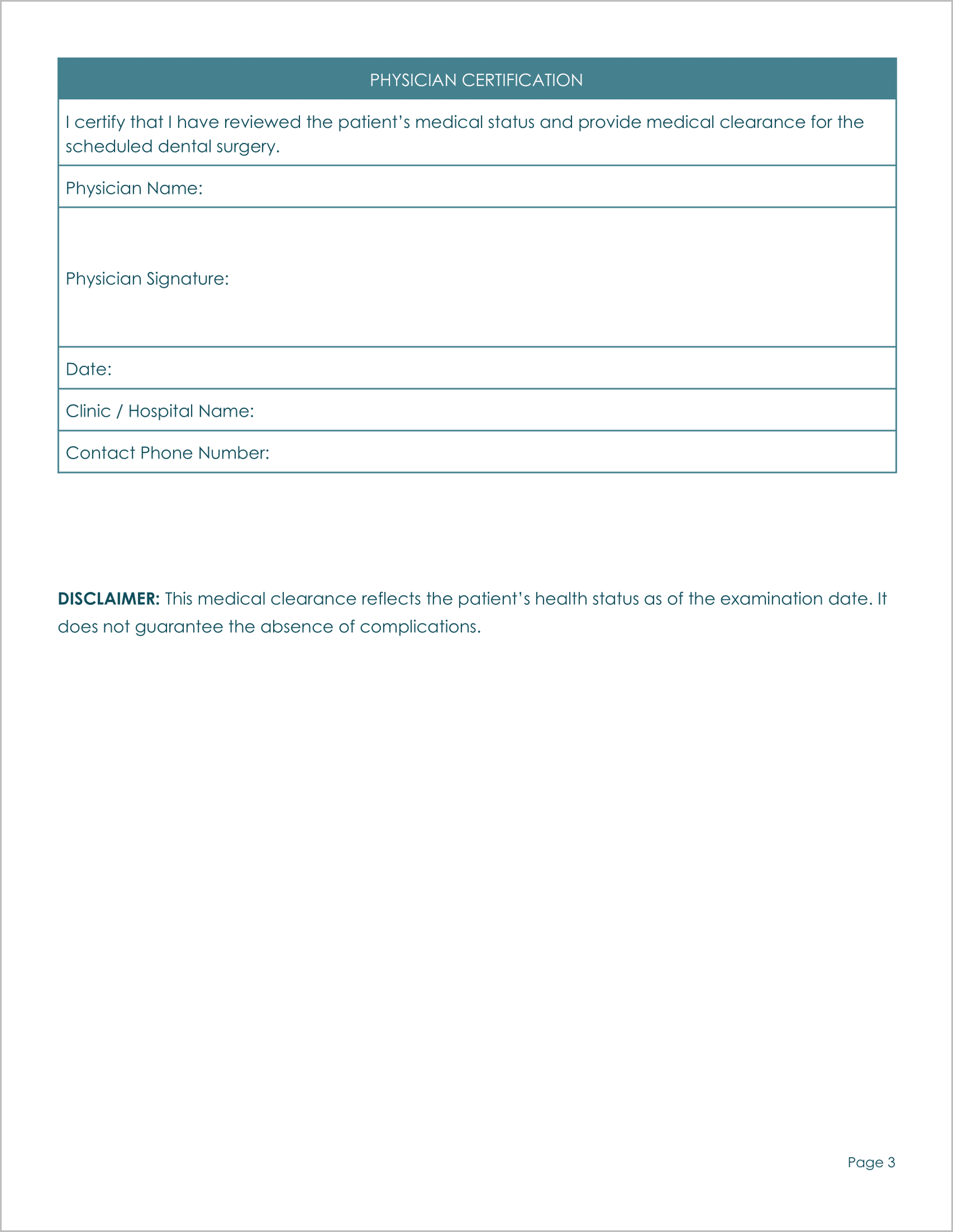 18 Must-Have Free Medical Clearance Forms for Surgery 18 Must-Have Free Medical Clearance Forms for Surgery