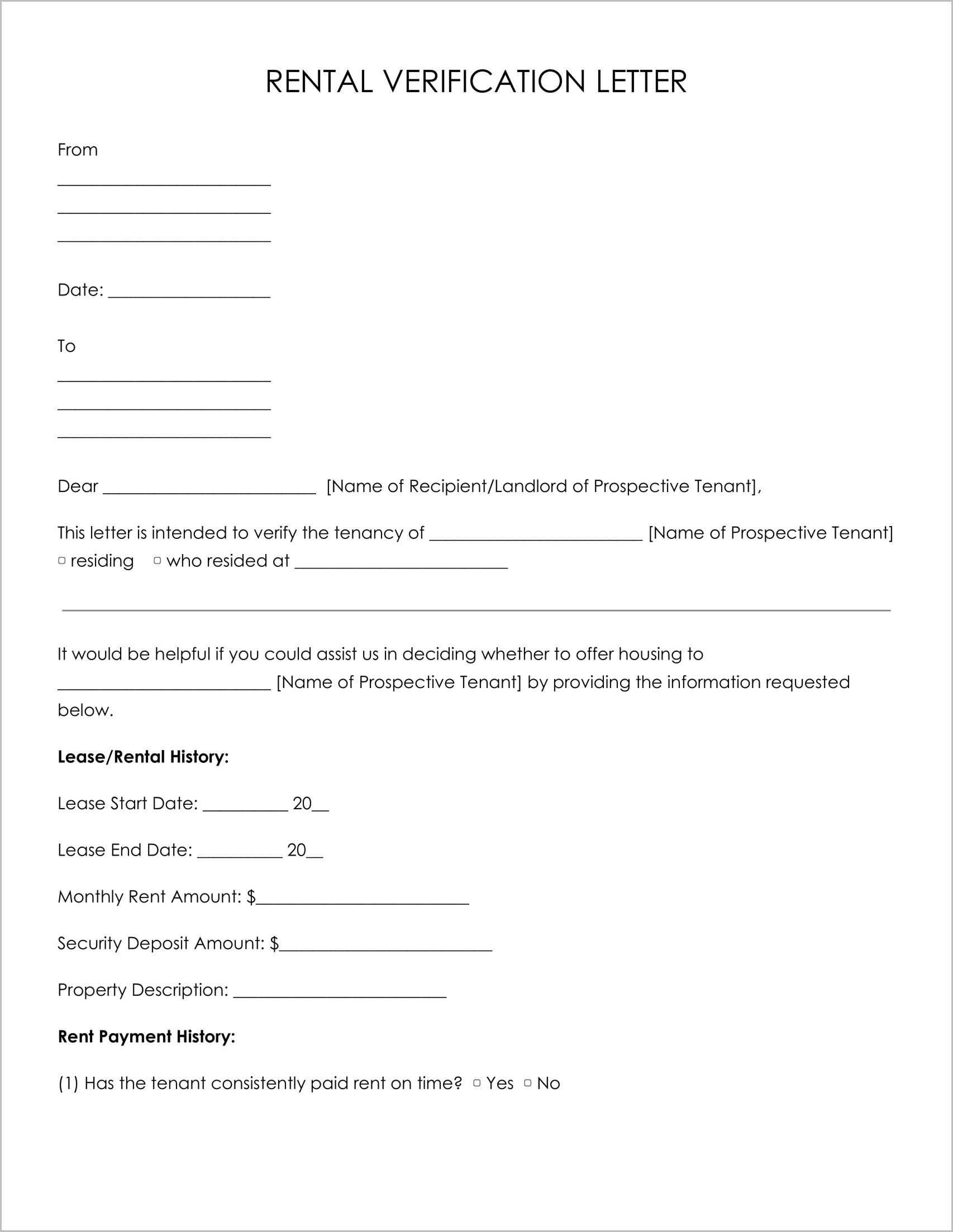 10 Free Must-Have Rental Verification Form Templates