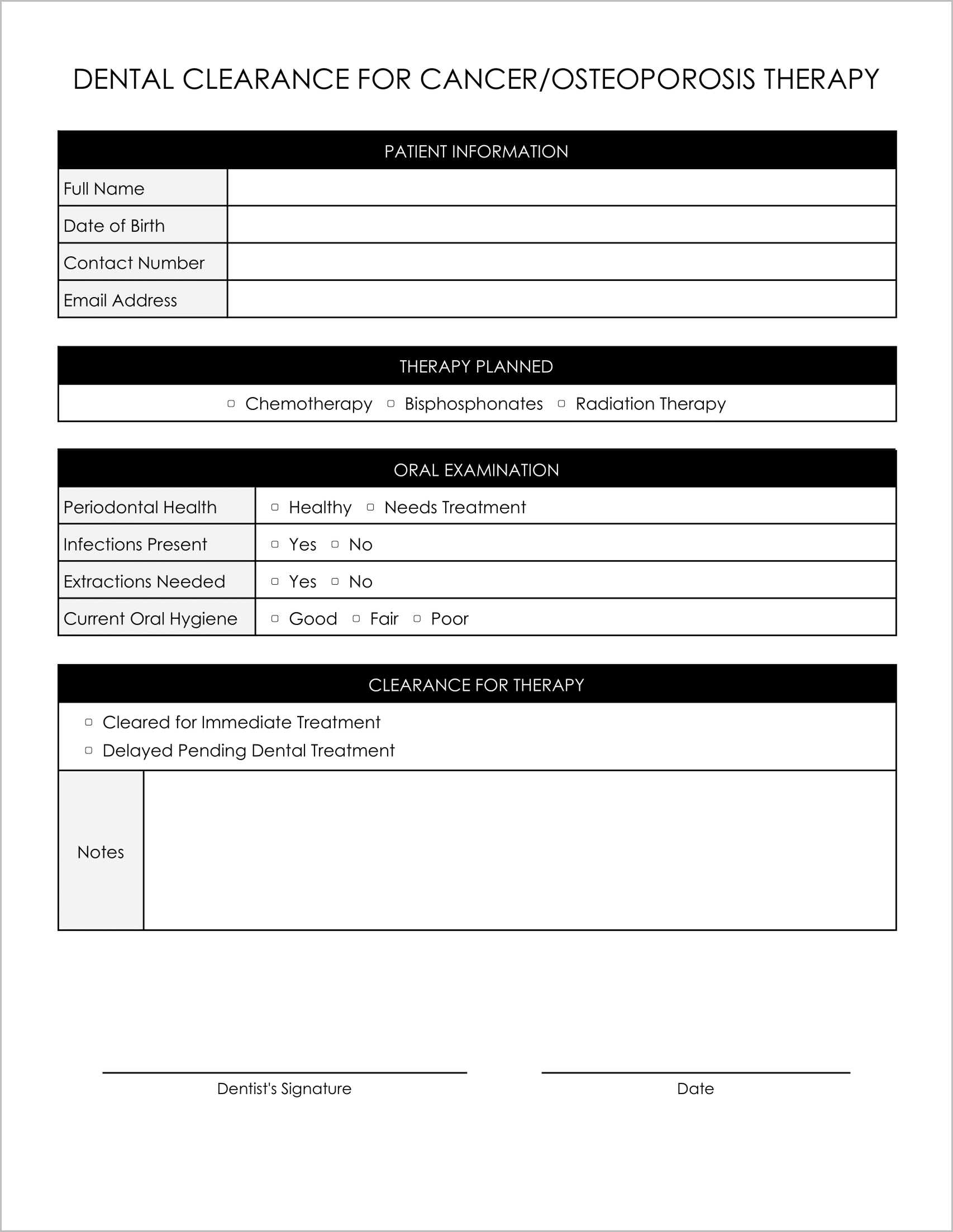 Free, Must-Have Dental Clearance Forms Free, Must-Have Dental Clearance Forms