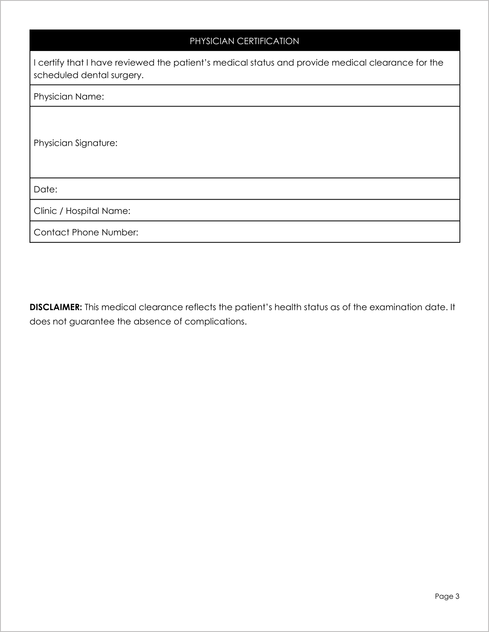 18 Must-Have Free Medical Clearance Forms for Surgery 18 Must-Have Free Medical Clearance Forms for Surgery