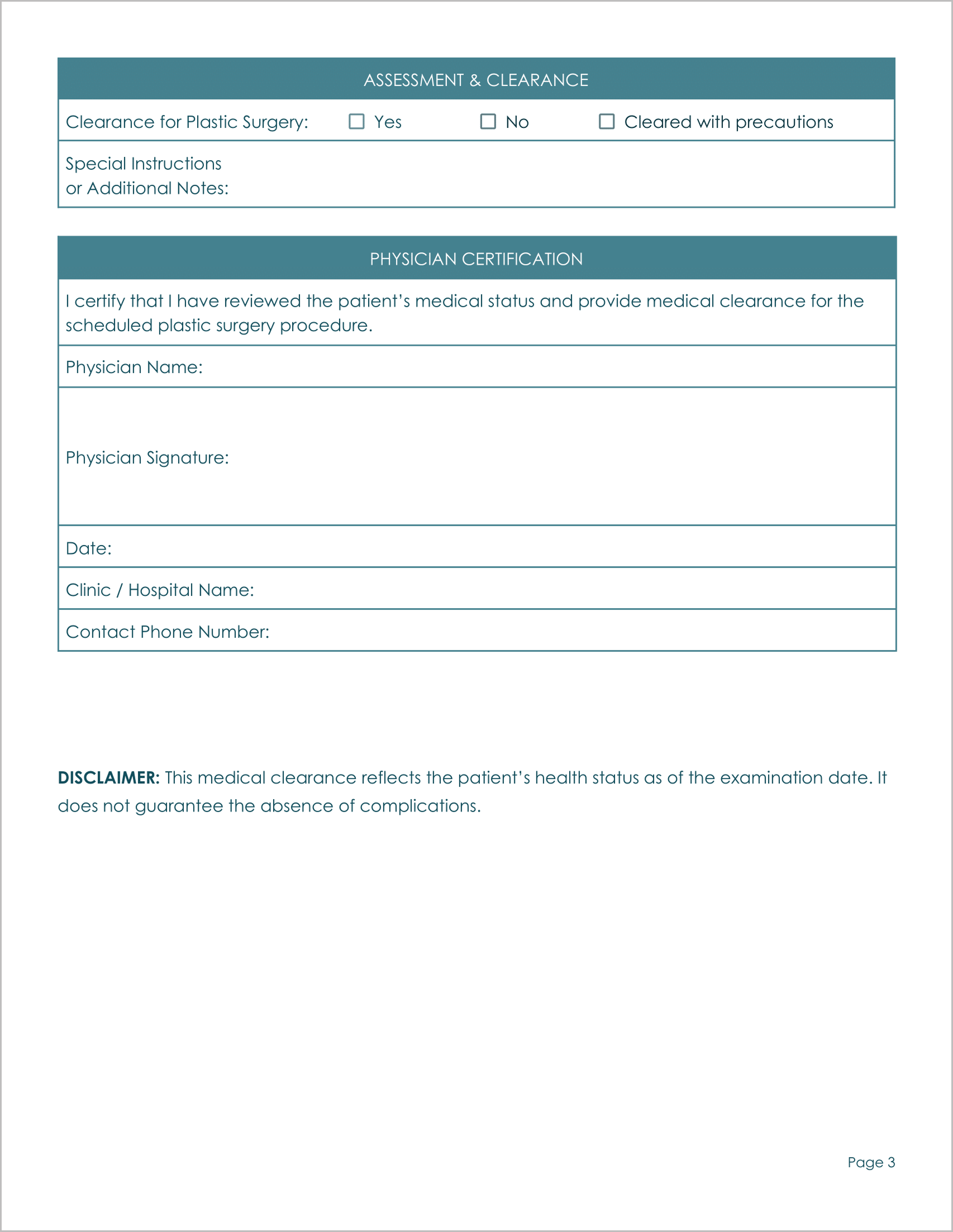 18 Must-Have Free Medical Clearance Forms for Surgery 18 Must-Have Free Medical Clearance Forms for Surgery