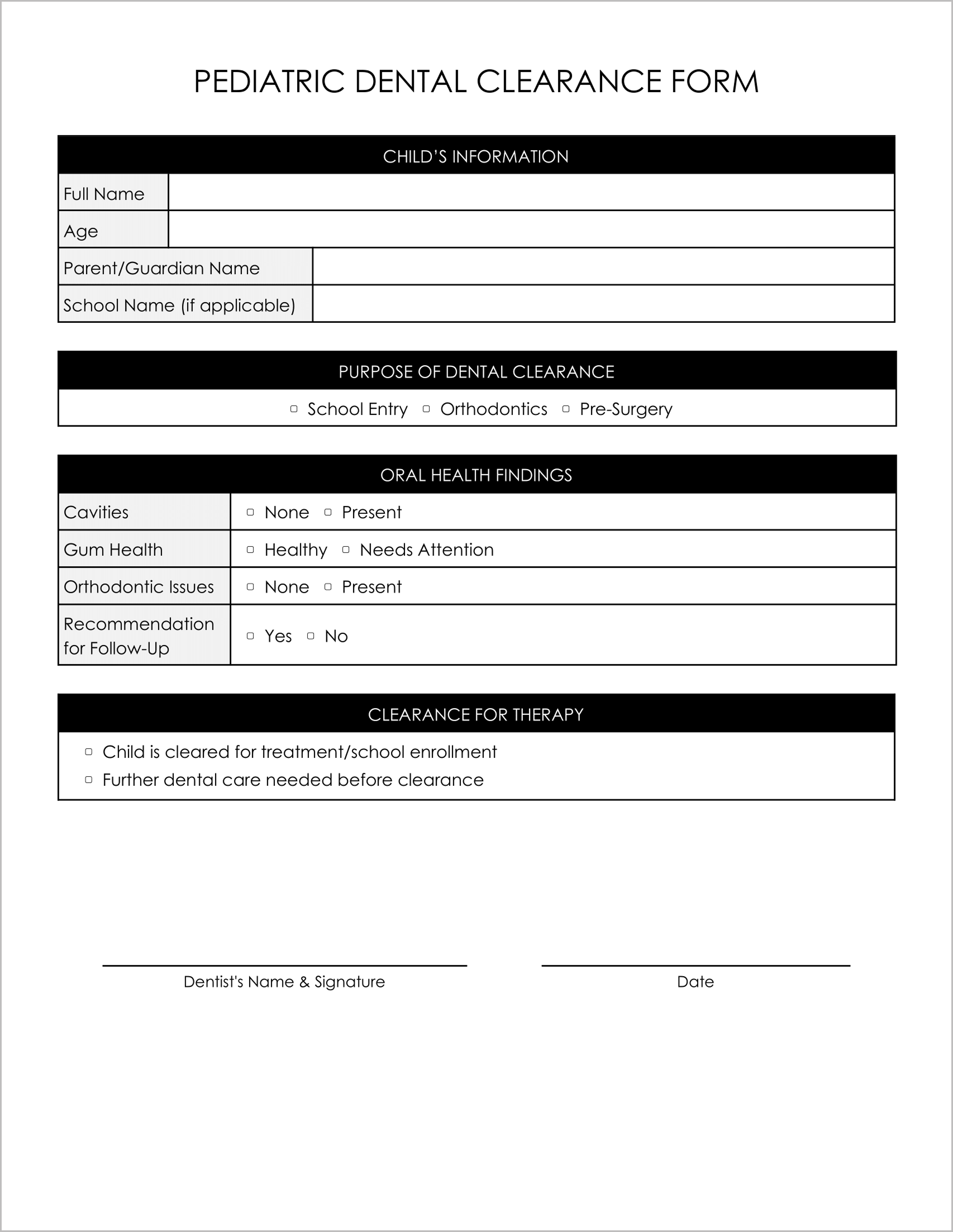 Free, Must-Have Dental Clearance Forms Free, Must-Have Dental Clearance Forms