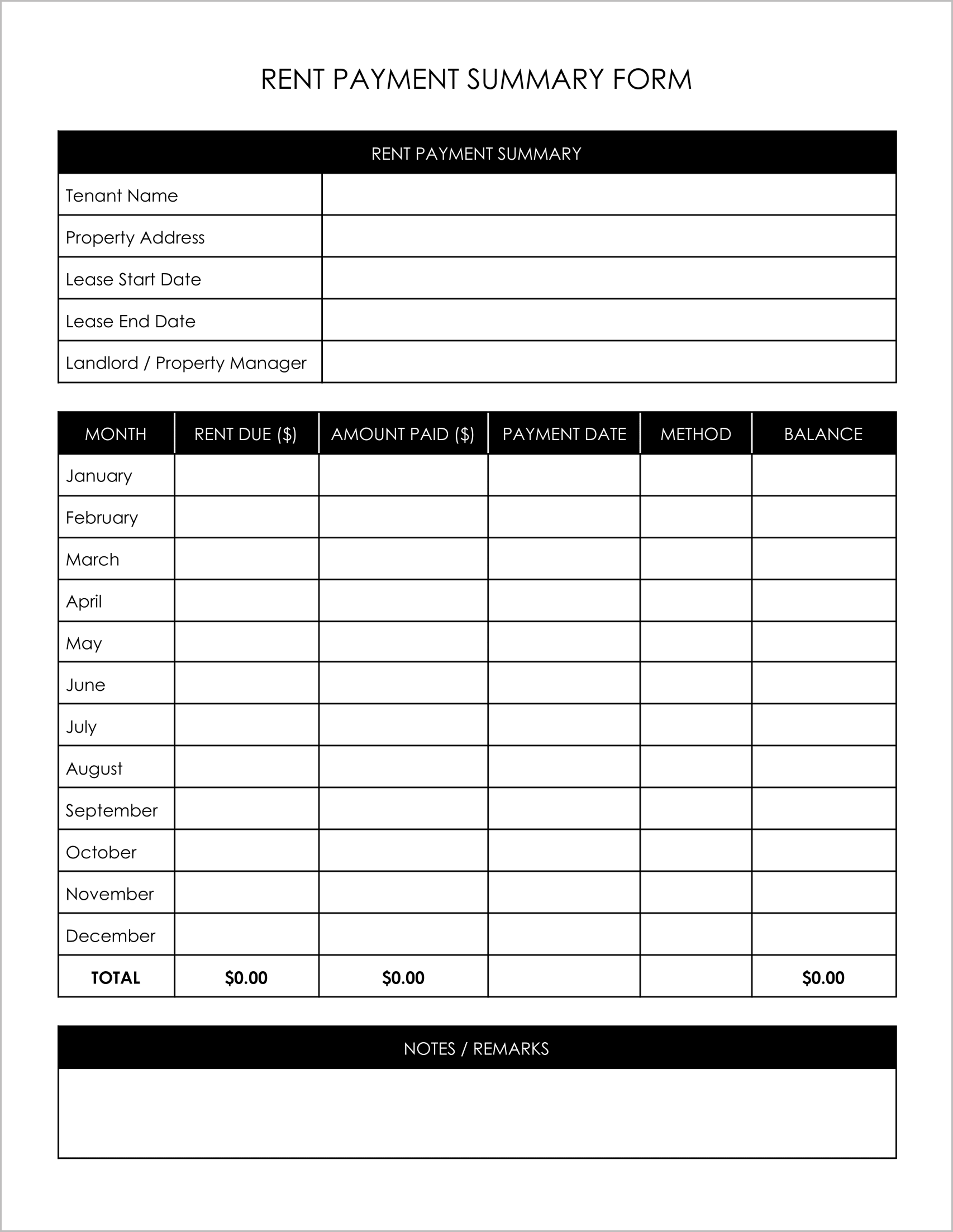 6 Must-Have Payment Summary Form Templates
