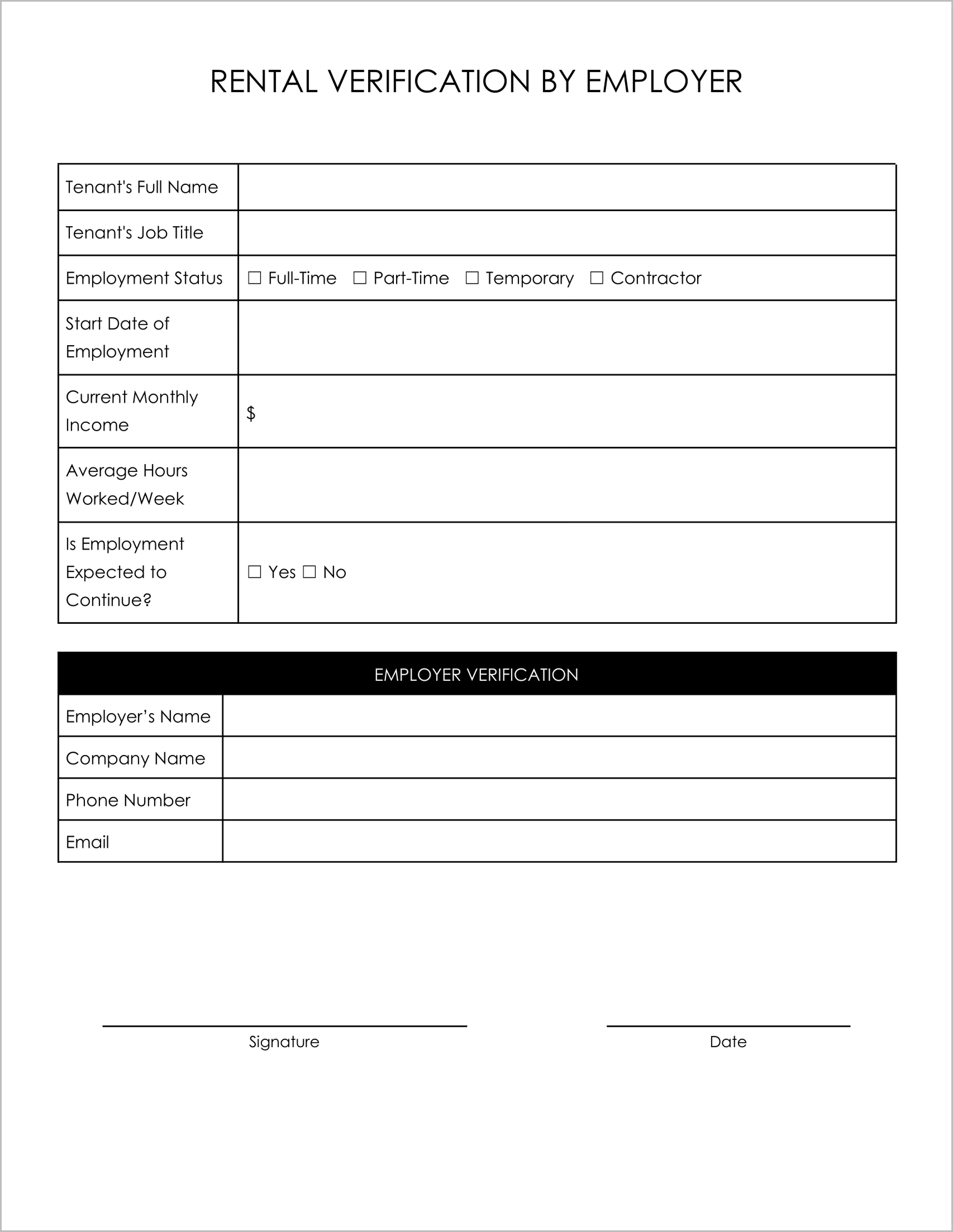 10 Free Must-Have Rental Verification Form Templates