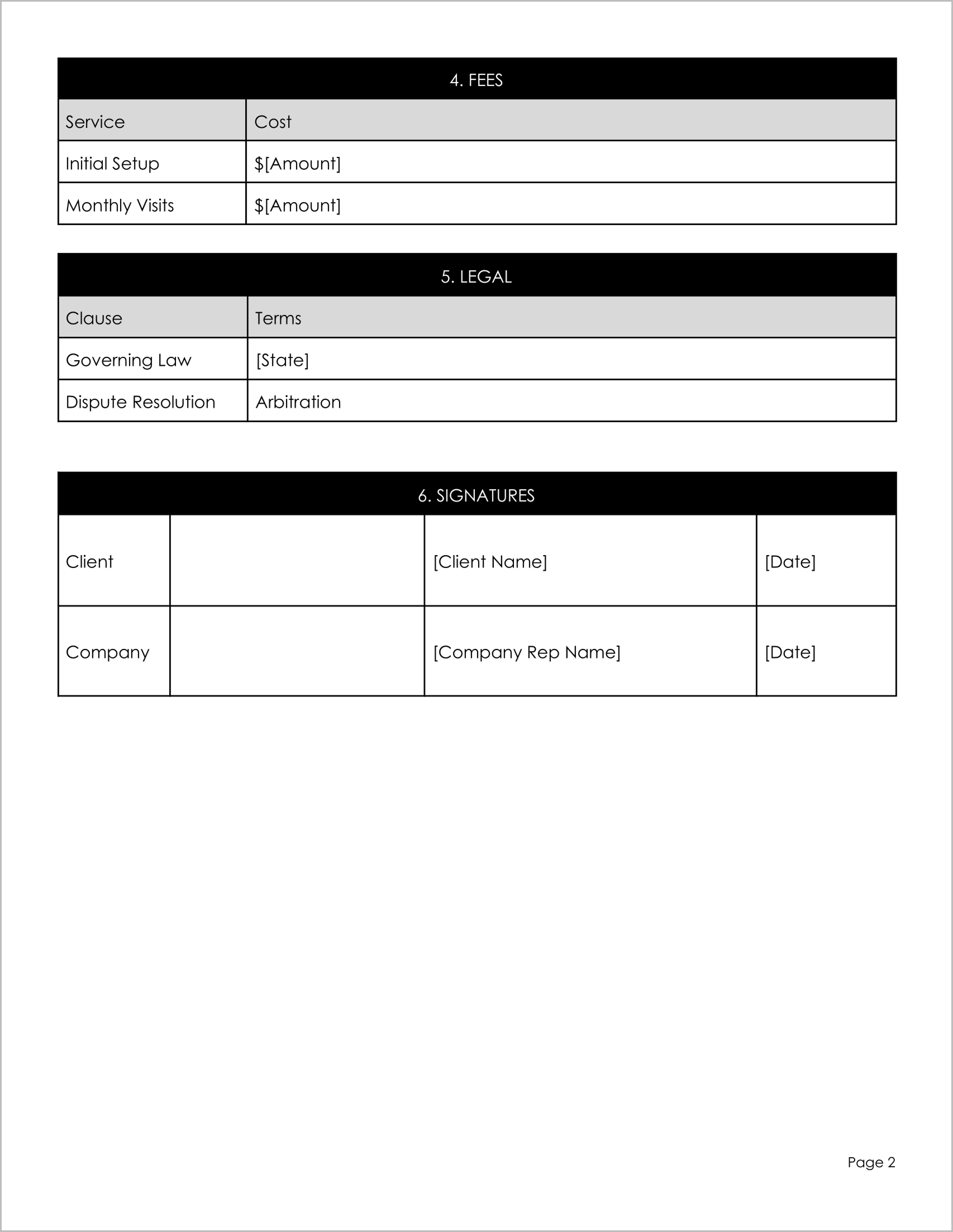 6 Free Pest Control Agreement Templates