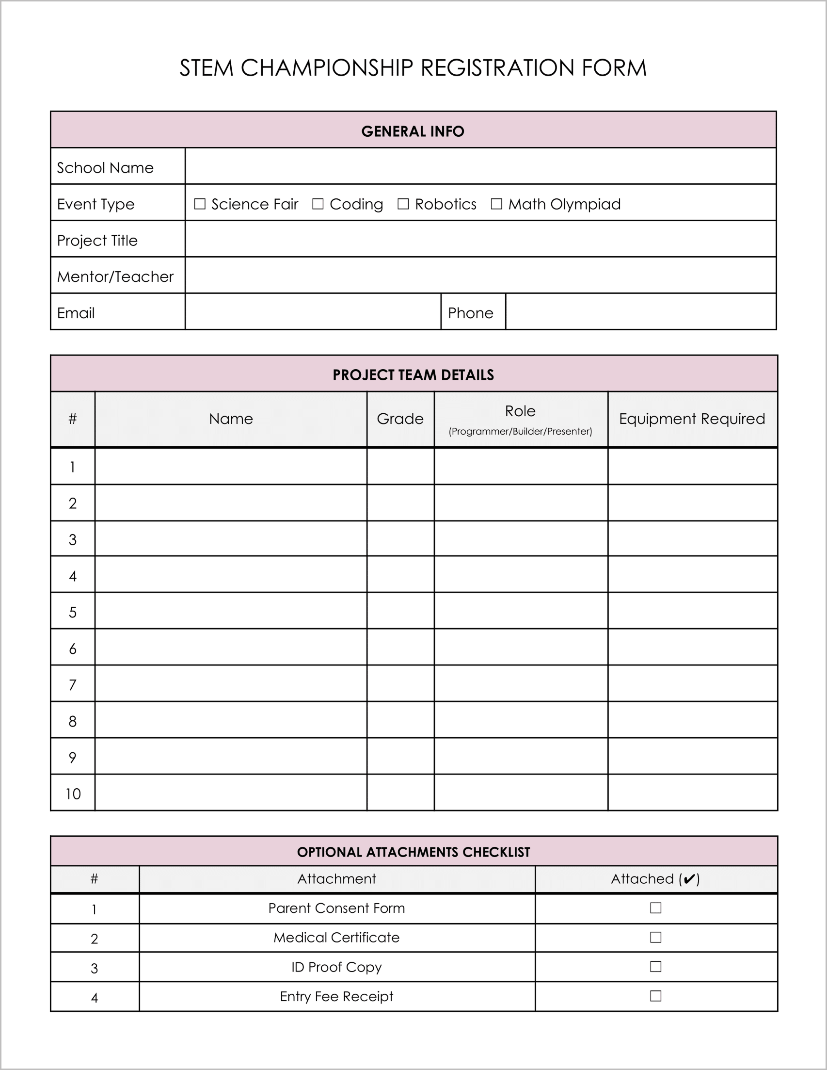 5 Must-Have Free School Championship Registration Forms
