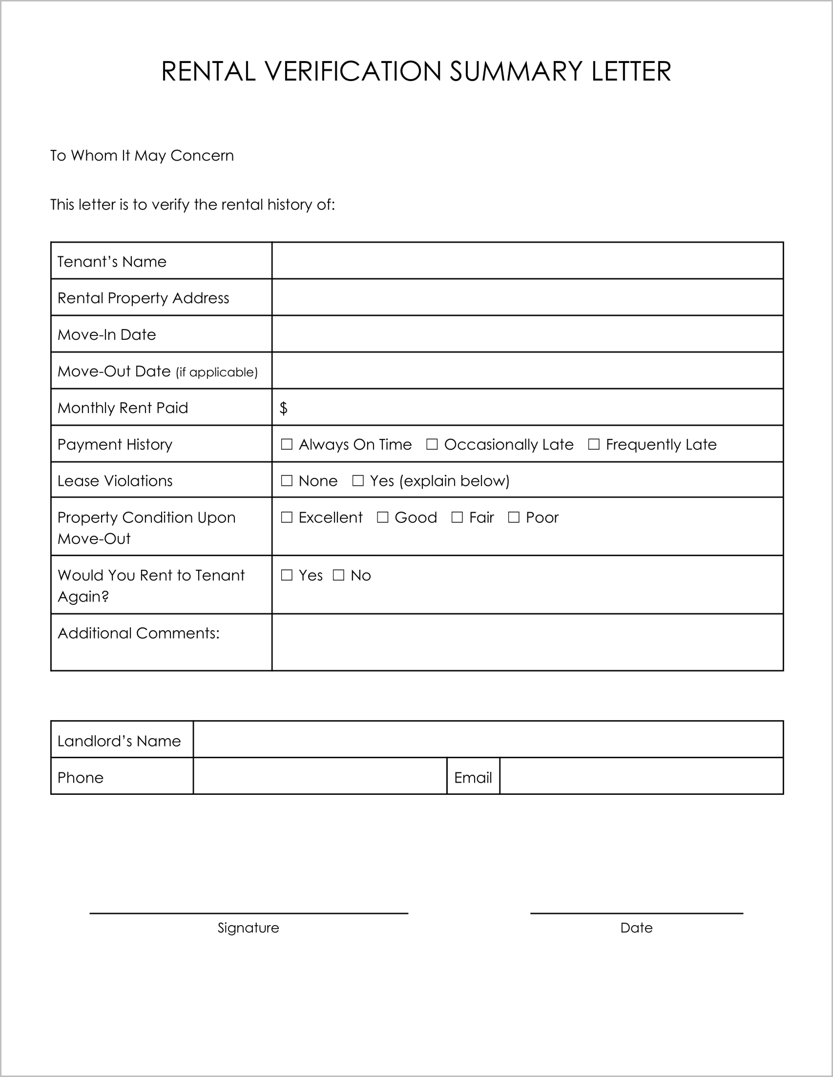 10 Free Must-Have Rental Verification Form Templates
