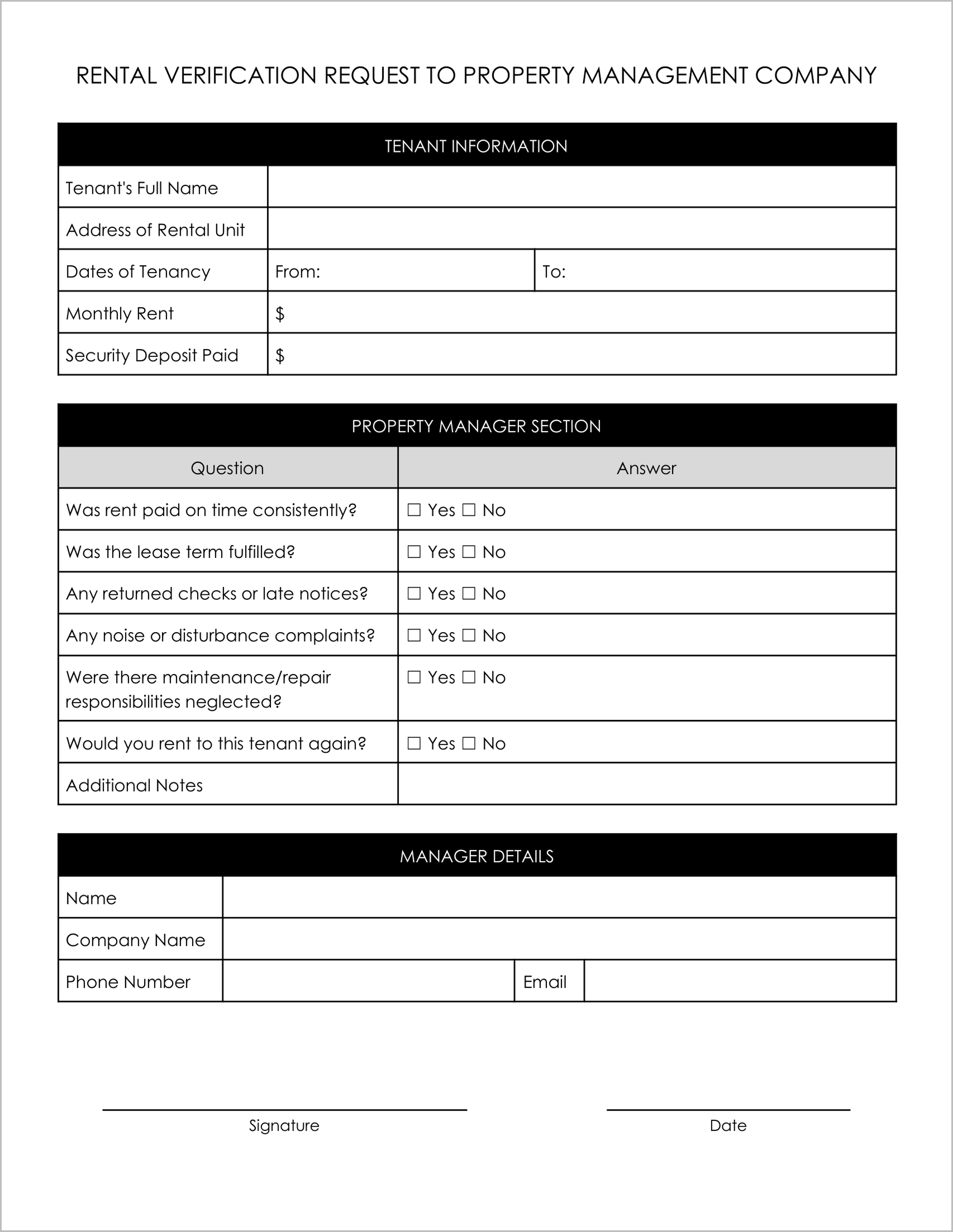 10 Free Must-Have Rental Verification Form Templates