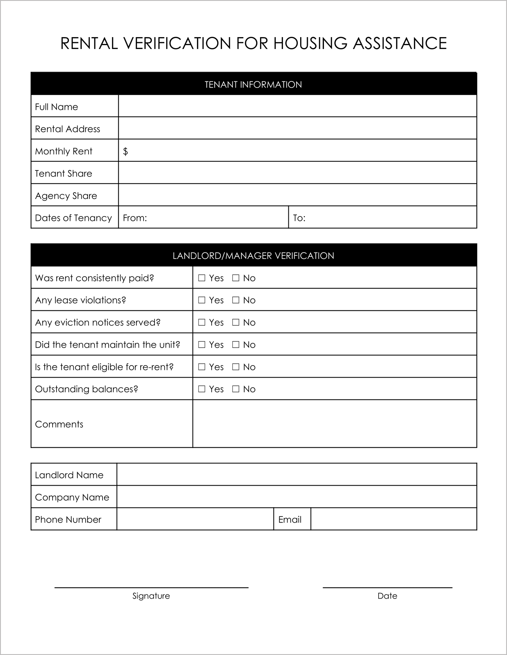 10 Free Must-Have Rental Verification Form Templates