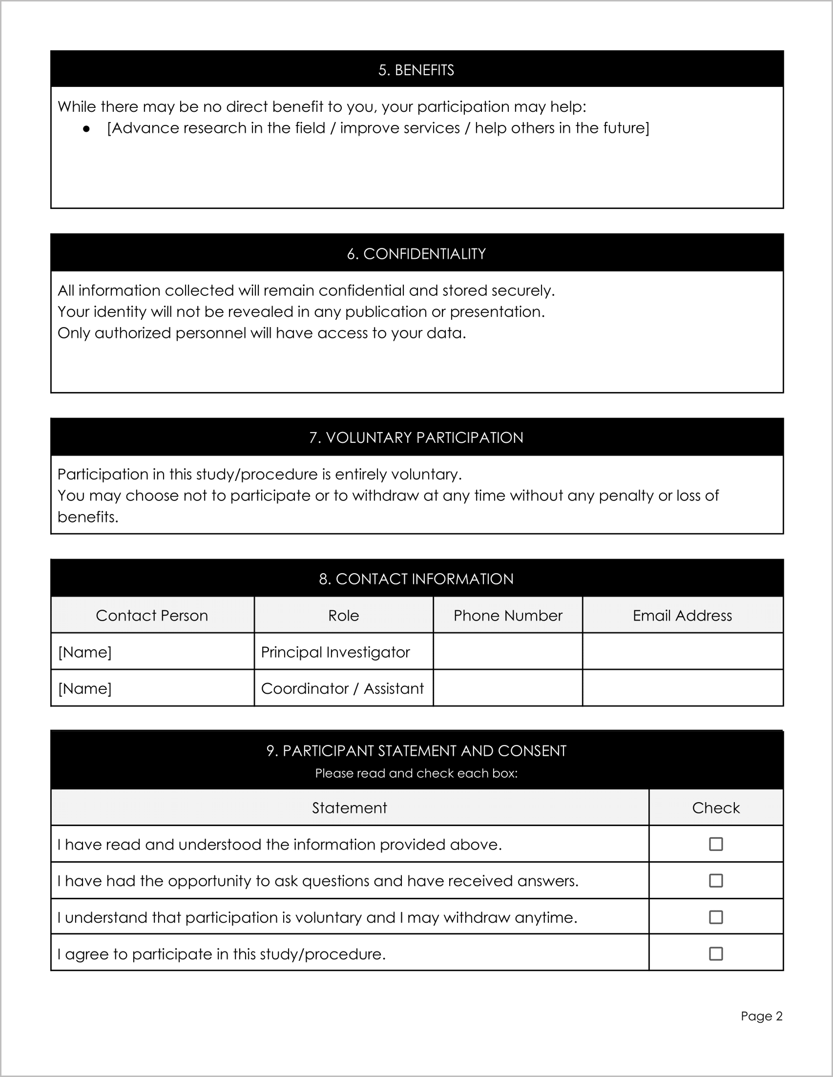 Free Informed Consent Form Templates