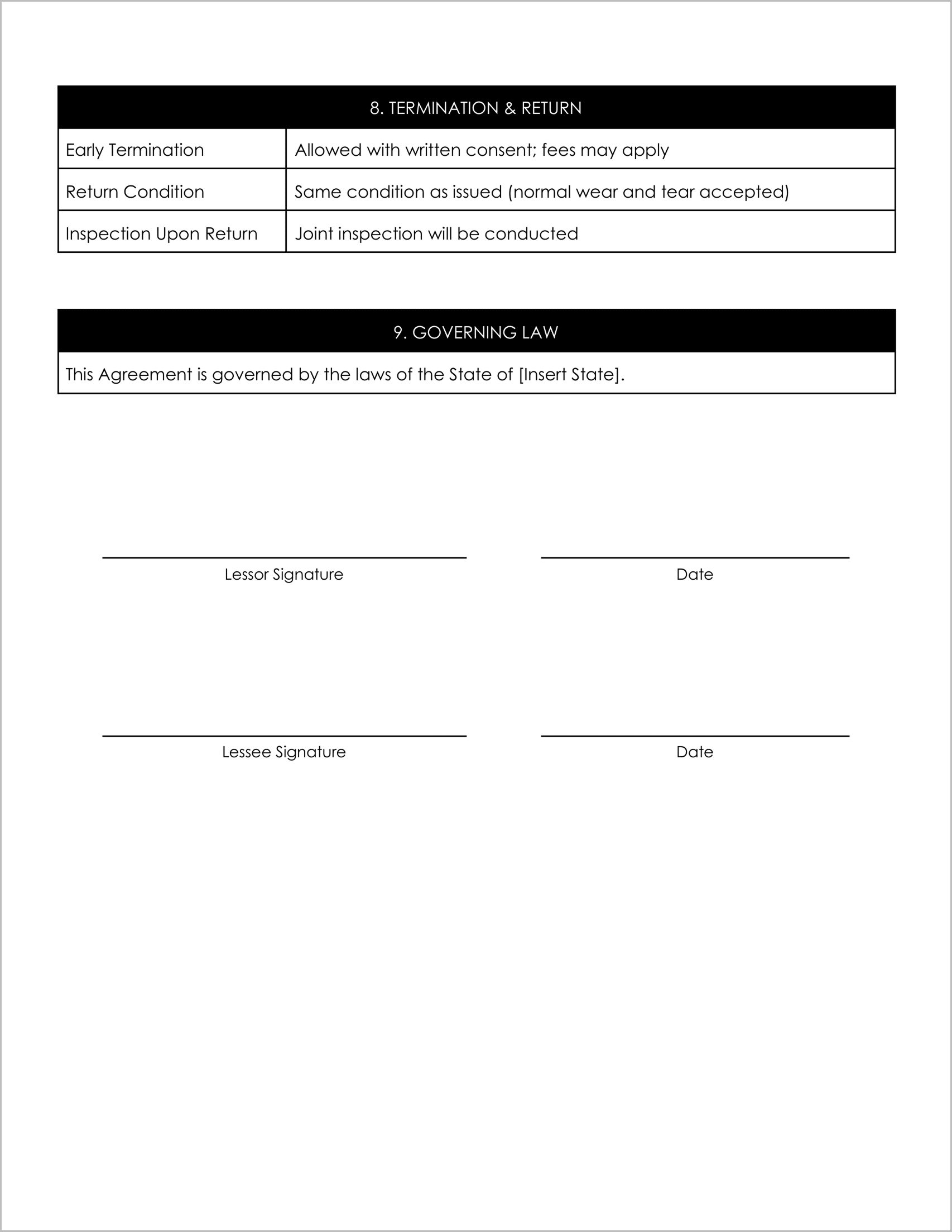 Free Lorry Rental Agreement Templates