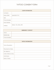 Free Tattoo Consent Form