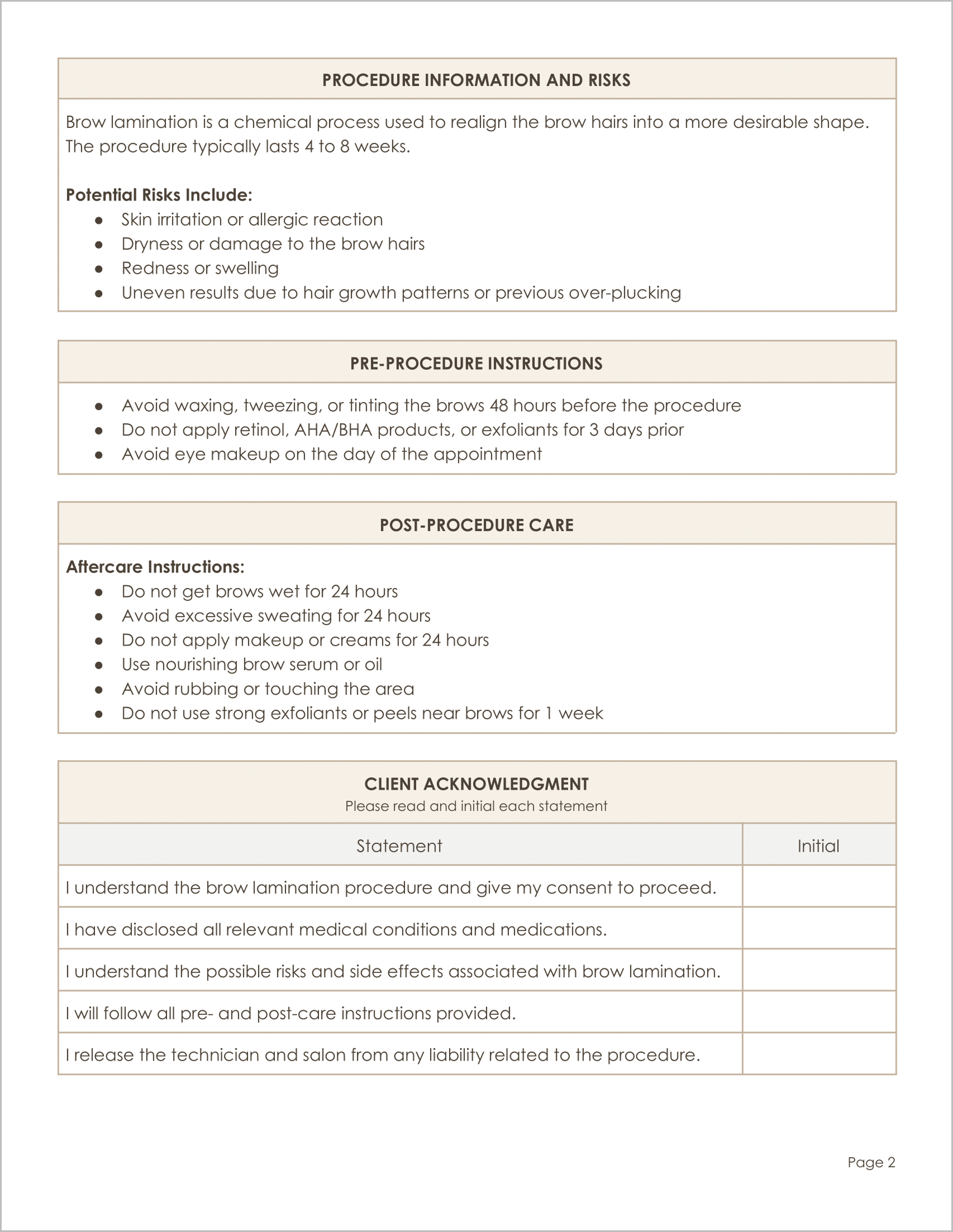 Free Microblading Consent Form Template