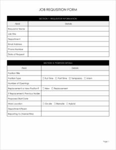 Free Job Requisition Form Template (No Sign-Up Required)
