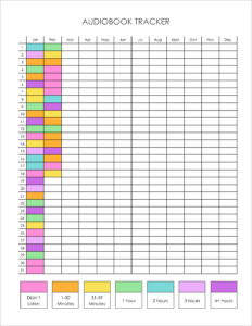 Free Printable Audiobook Tracker