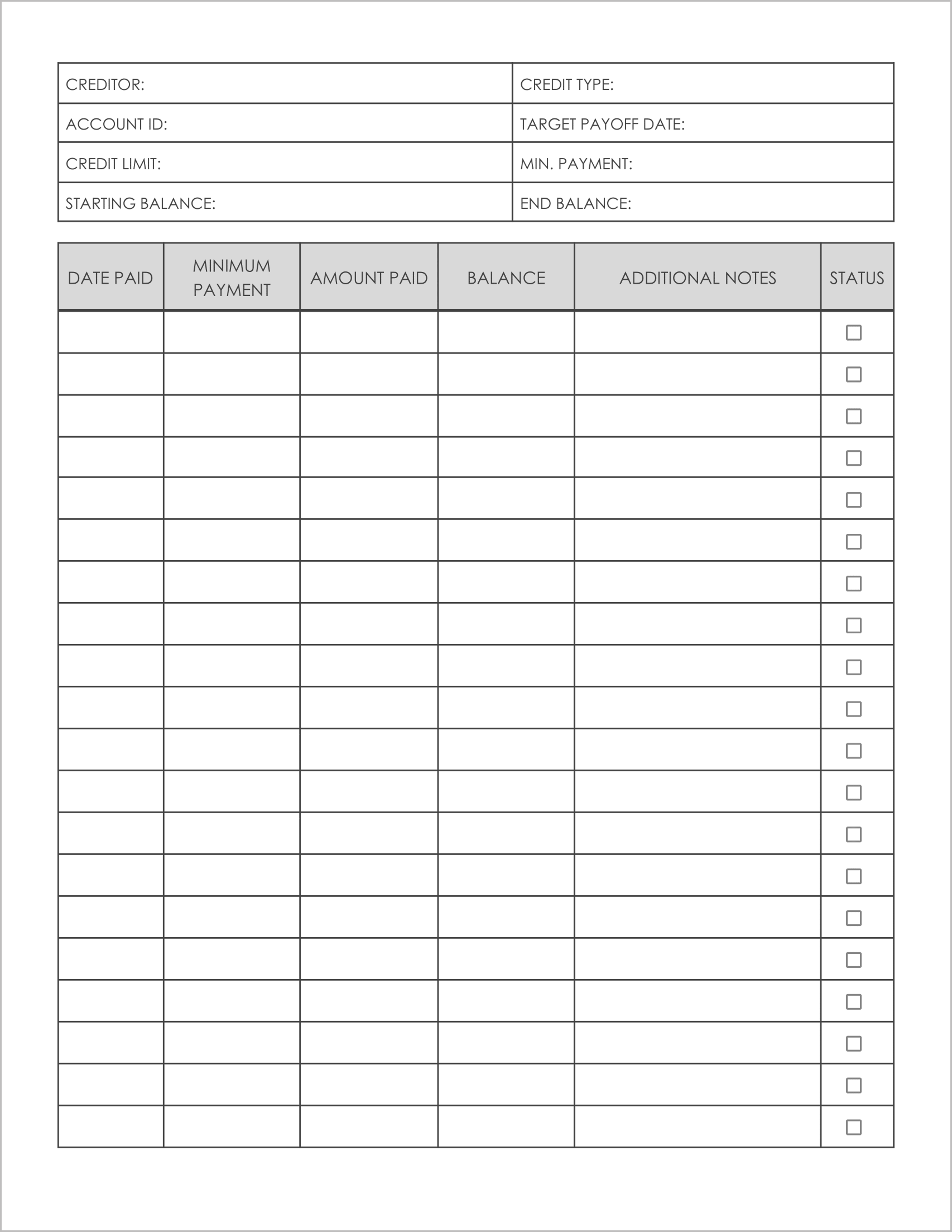 Free Printable Debt Payoff Planners