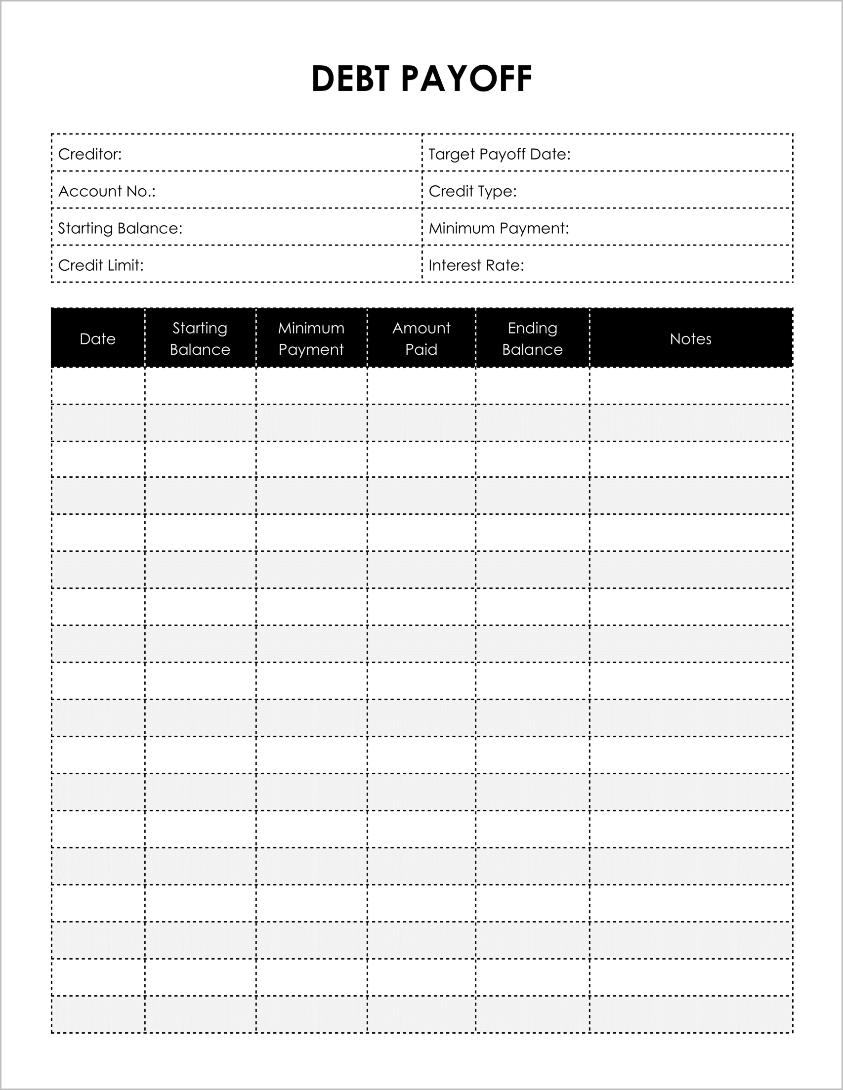 Free Printable Debt Payoff Planners