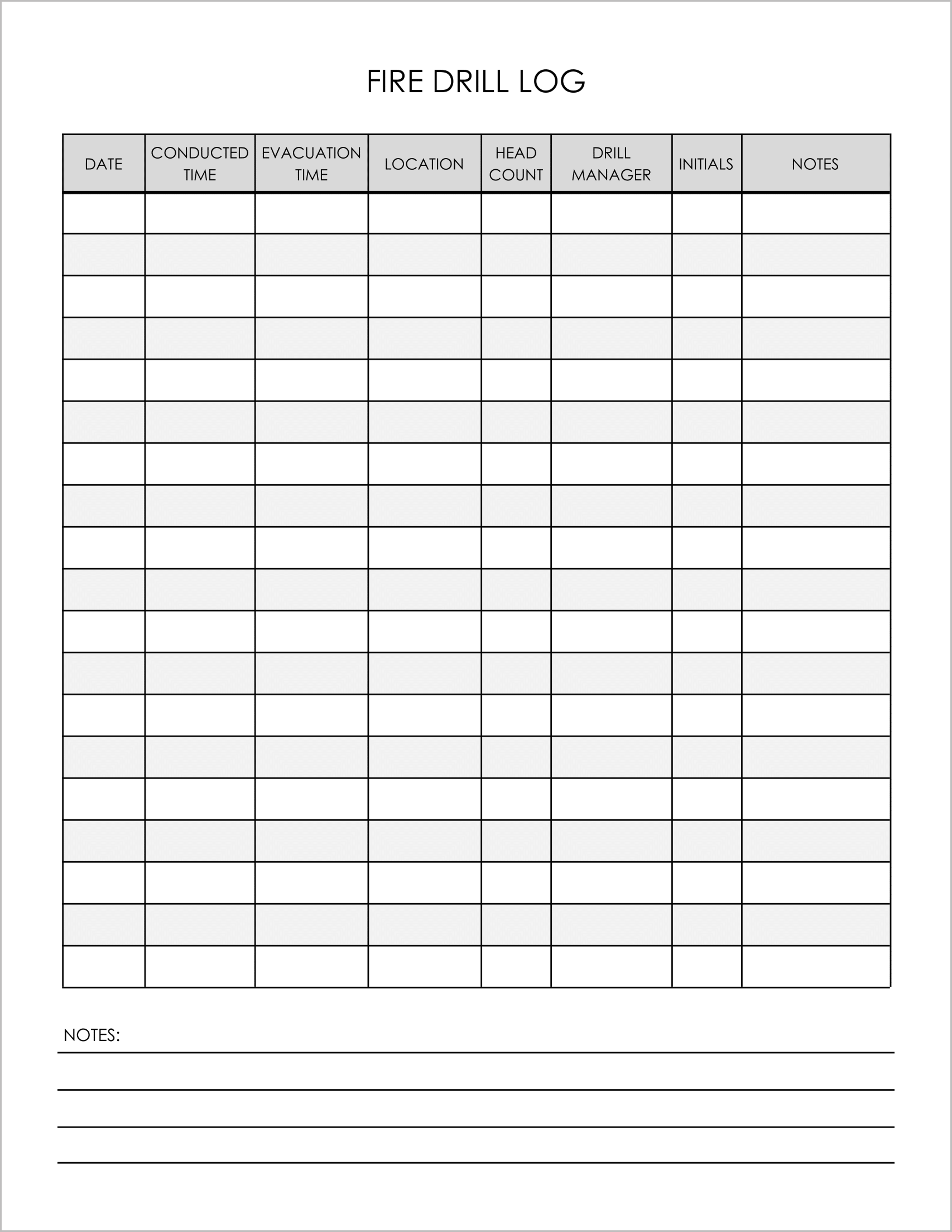 5 Free Fire Drill Log Templates (PDF)