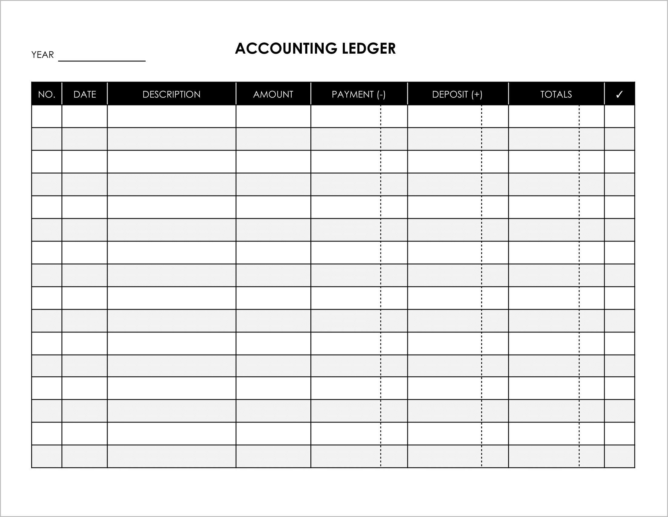 Free Printable Ledger Templates