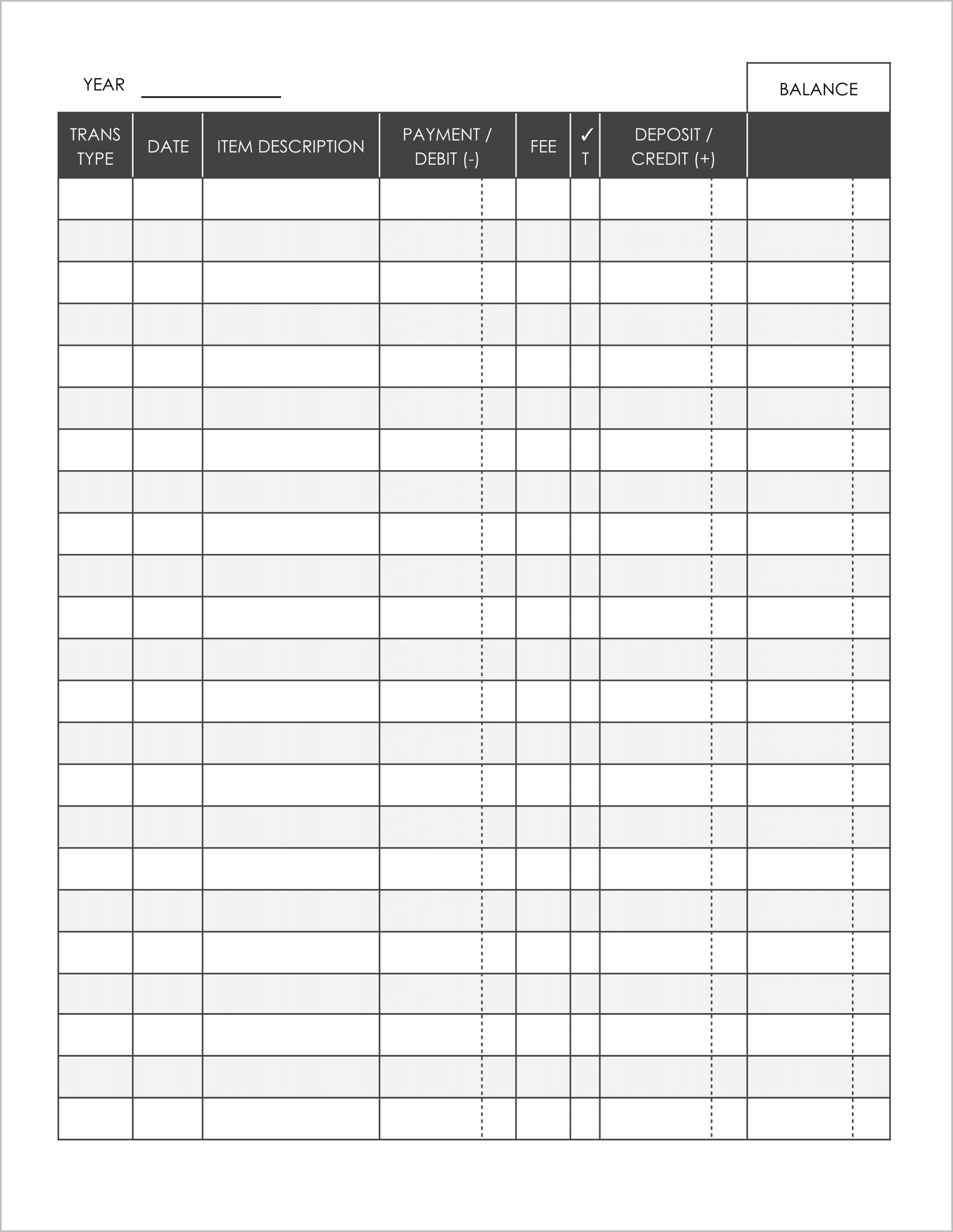 Free Printable Ledger Templates