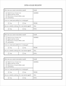 Free Open House Sign In Sheet Templates-2