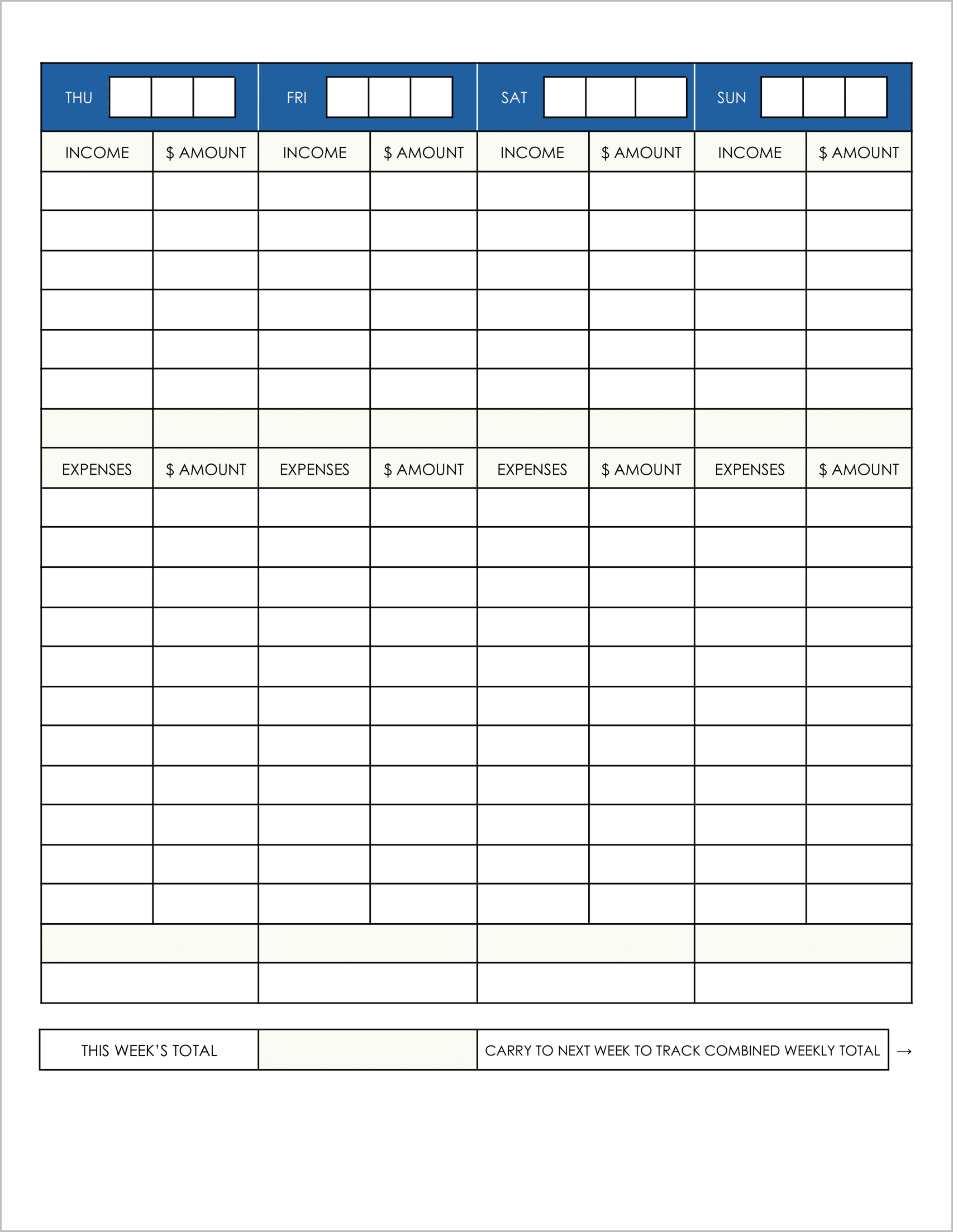 5 Free Printable Income and Expense Logs