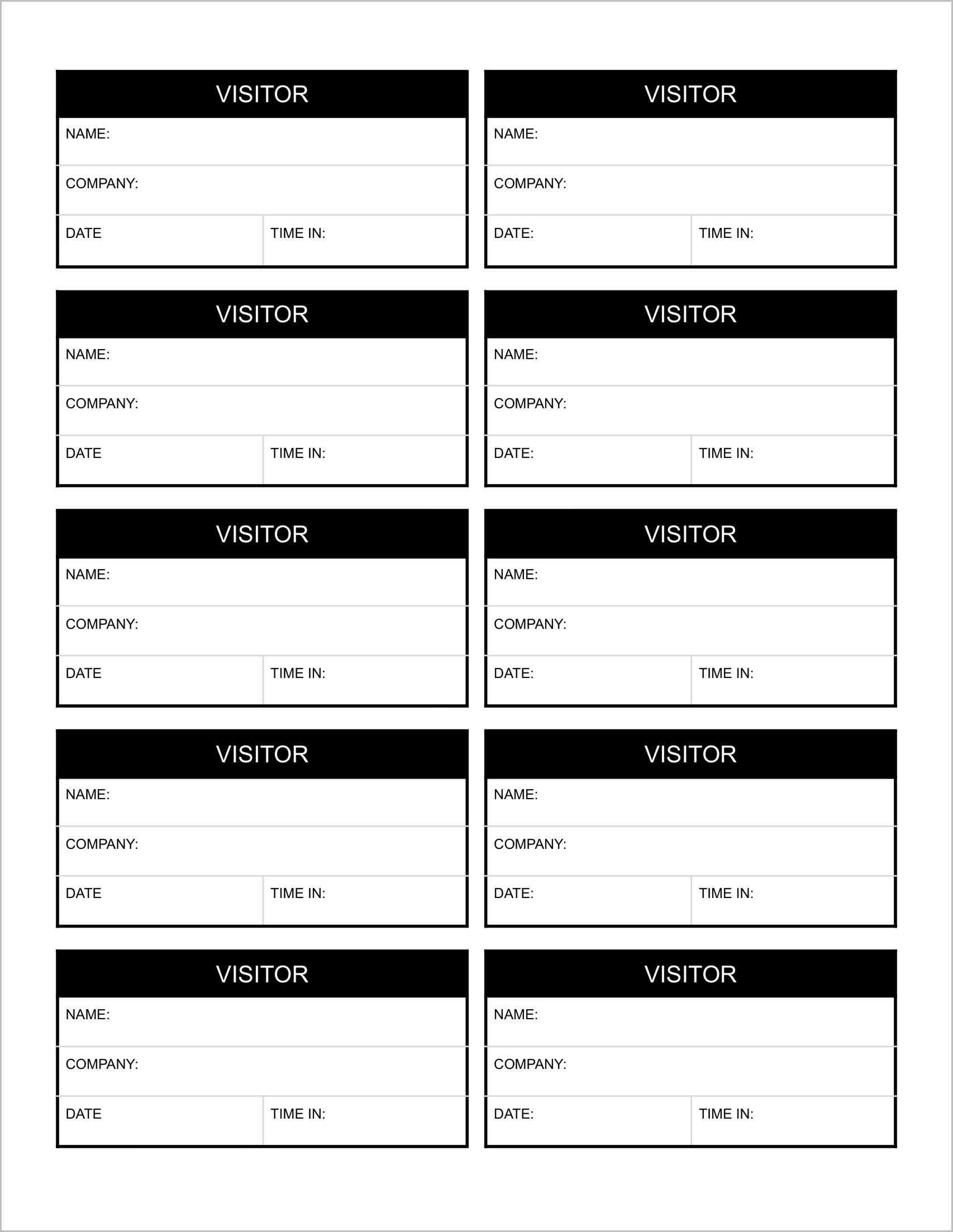5 Free Visitor Log Templates