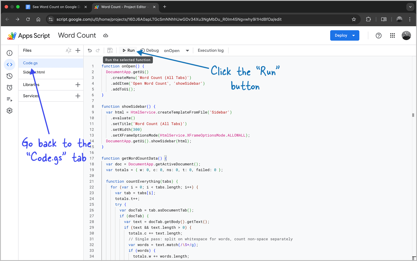 How to See Word Count on Google Docs for All Tabs