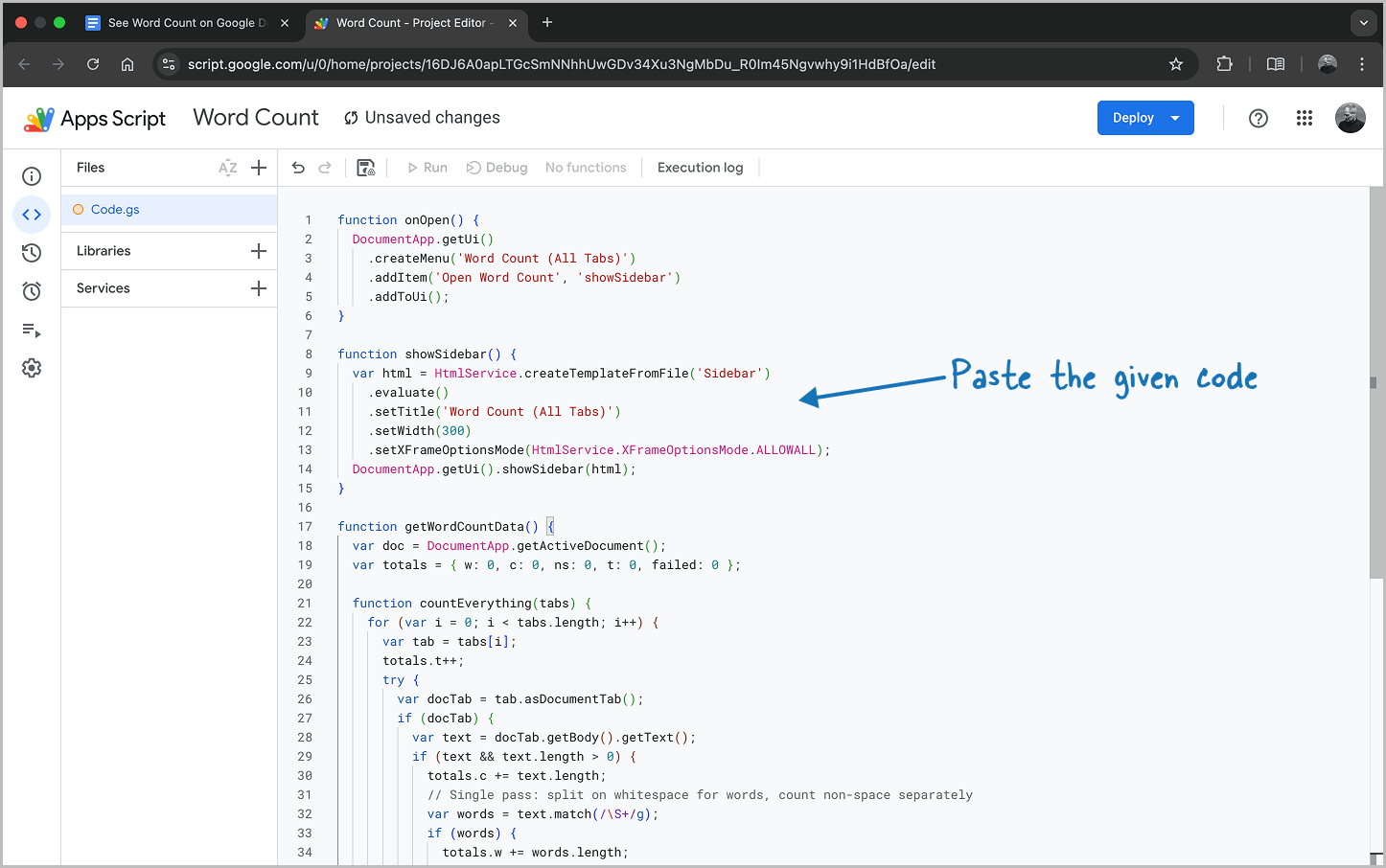 How to See Word Count on Google Docs for All Tabs