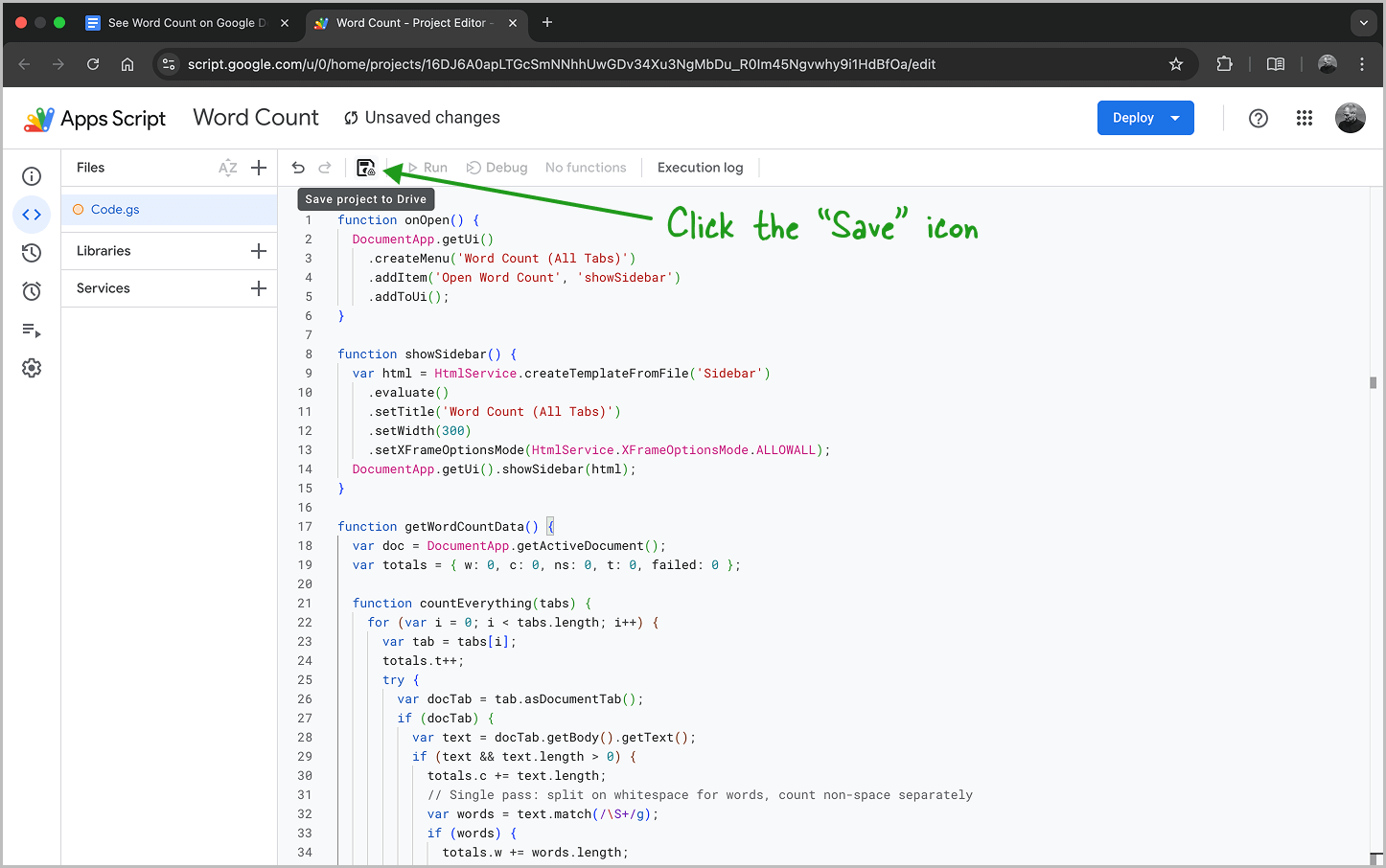 How to See Word Count on Google Docs for All Tabs