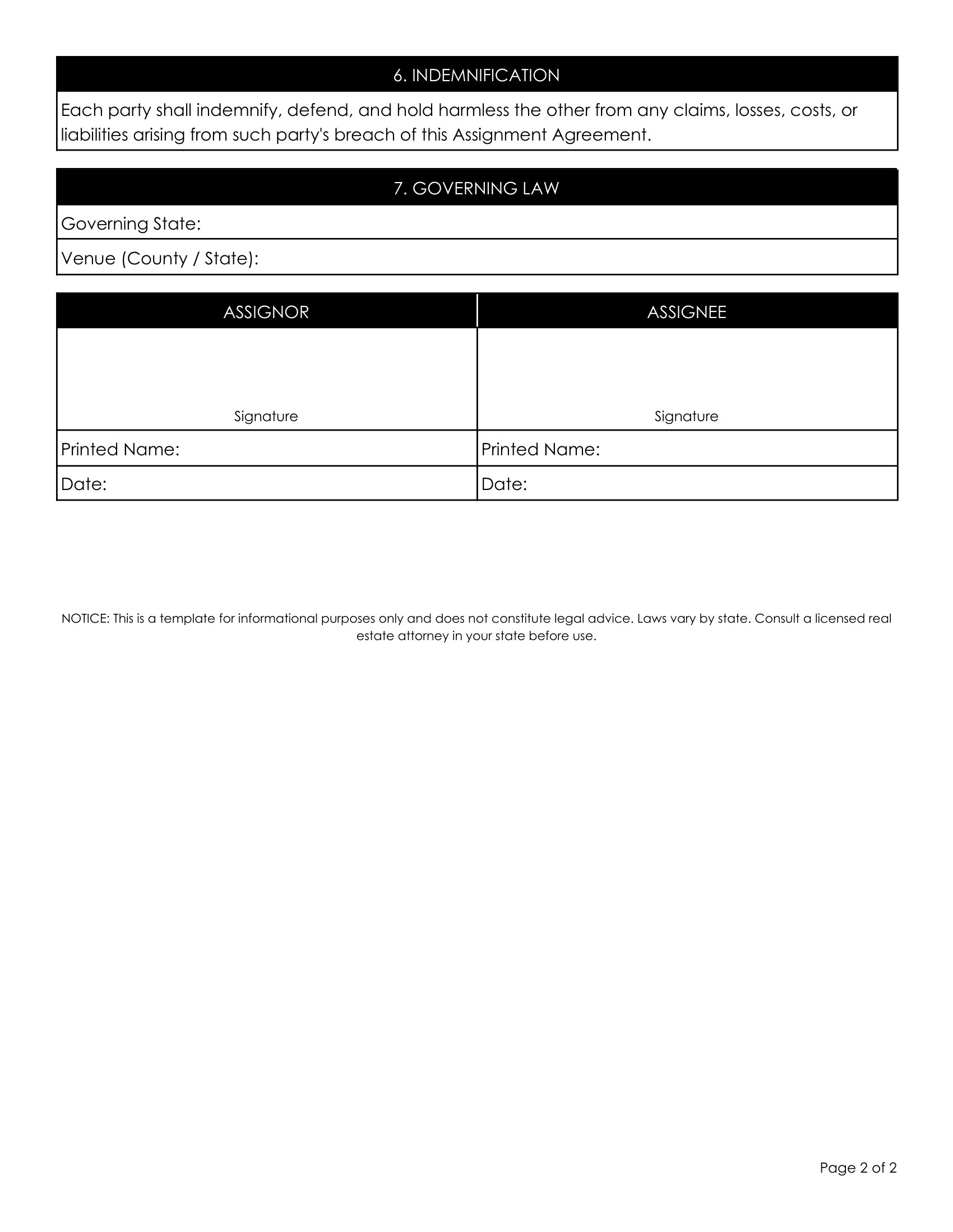 3. Standalone Assignment of Contract