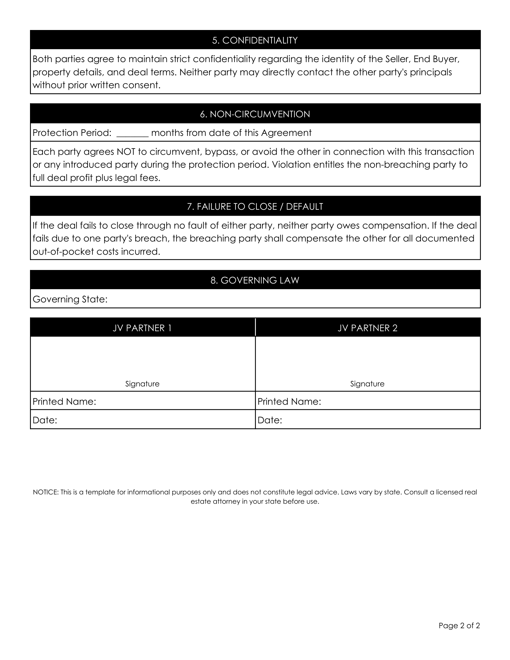 5. Joint Venture Co-Wholesale Agreement