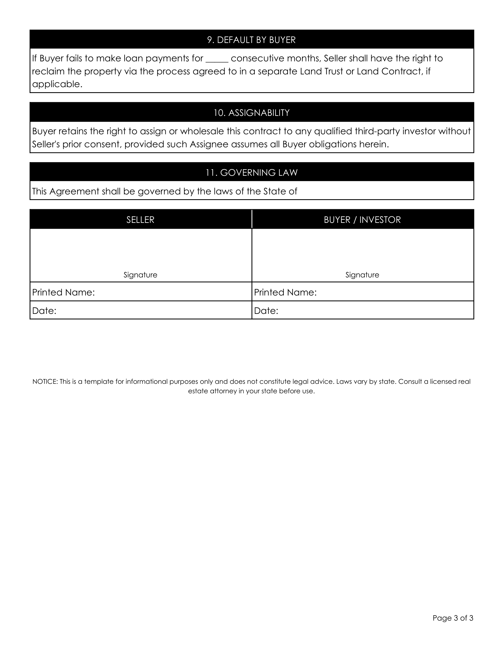 9. Subject-To Wholesale Hybrid Contract